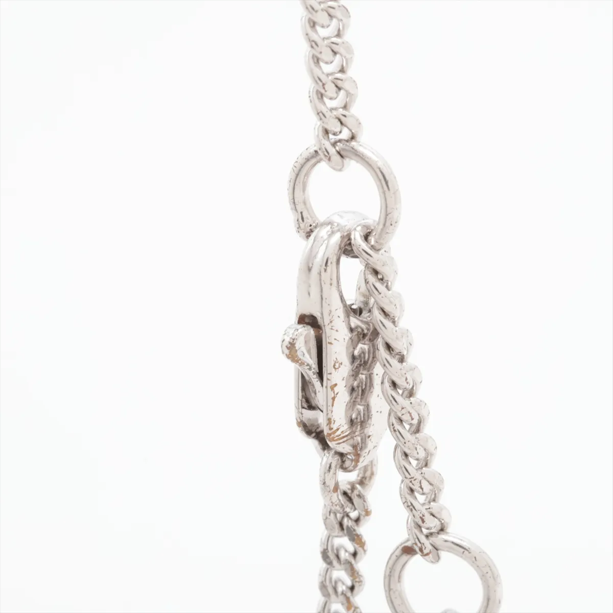 CD Logo Necklace GP x Rhinestone Silver — view 3