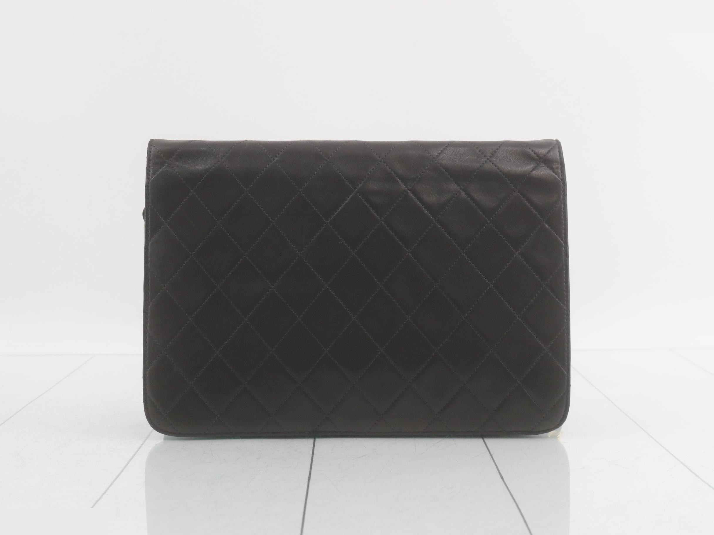 Matelassé Black Shoulder Bag — view 2