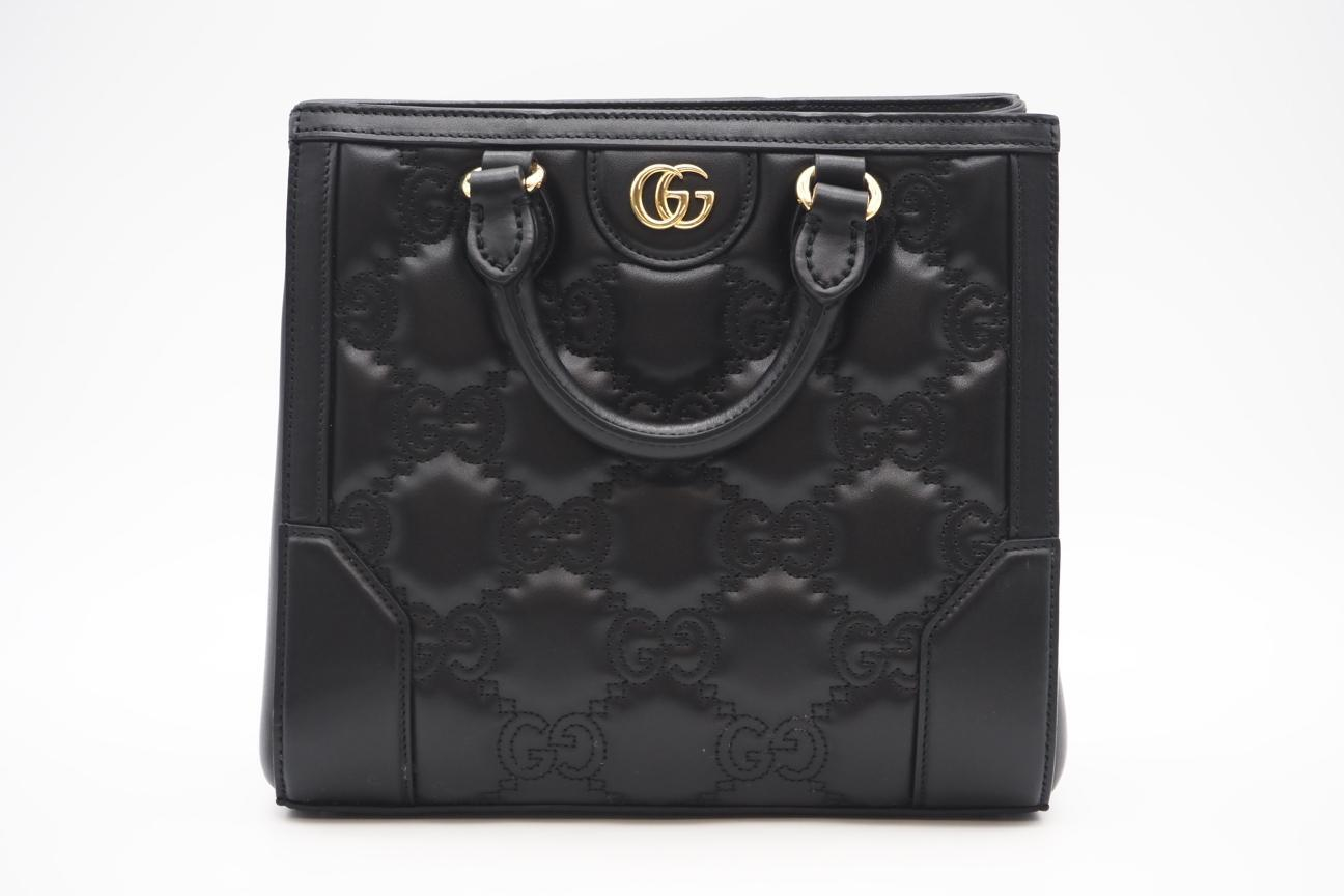 728309 GG Matelassé Leather Quilted Handbag Black Handbag — view 2