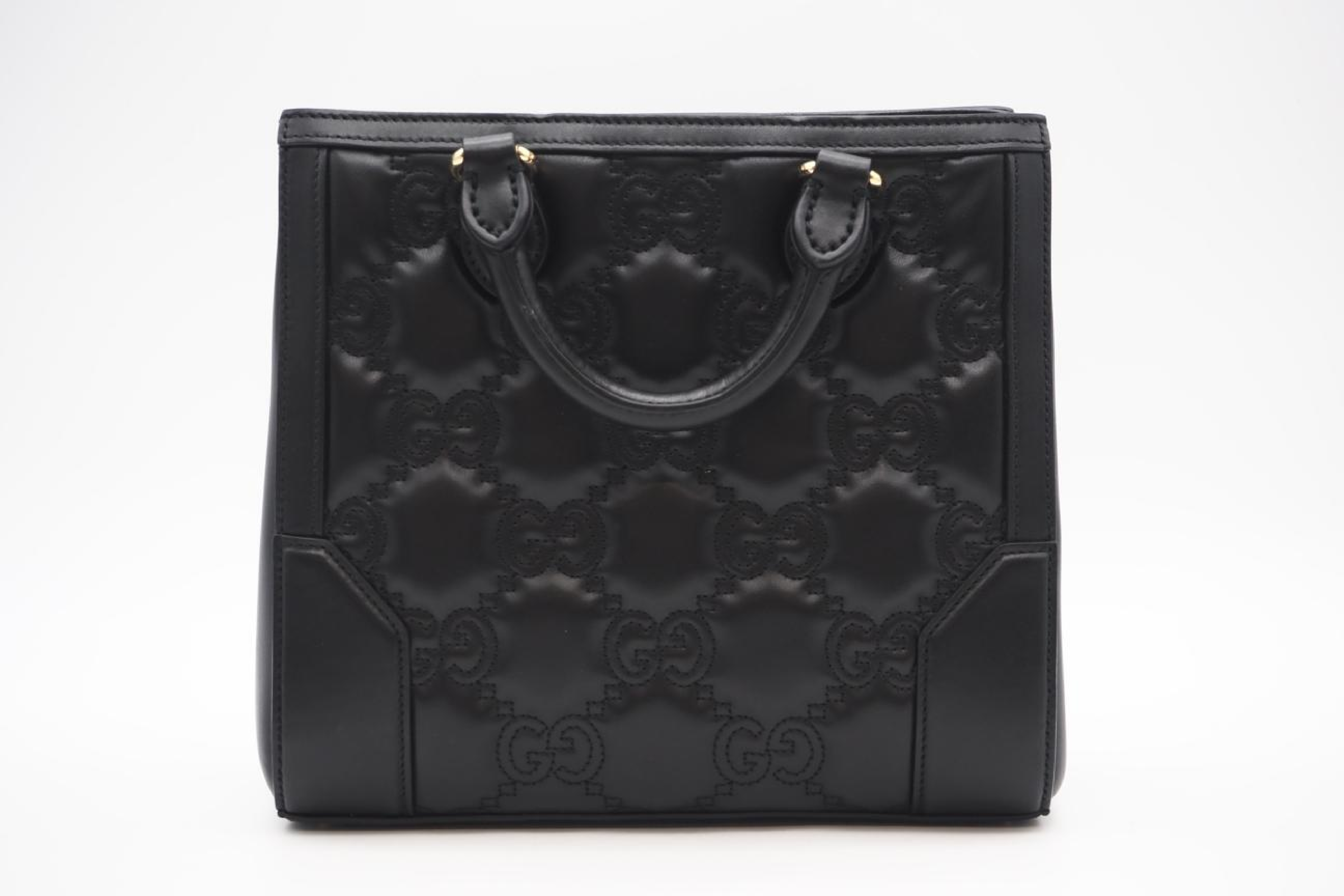 728309 GG Matelassé Leather Quilted Handbag Black Handbag — view 3