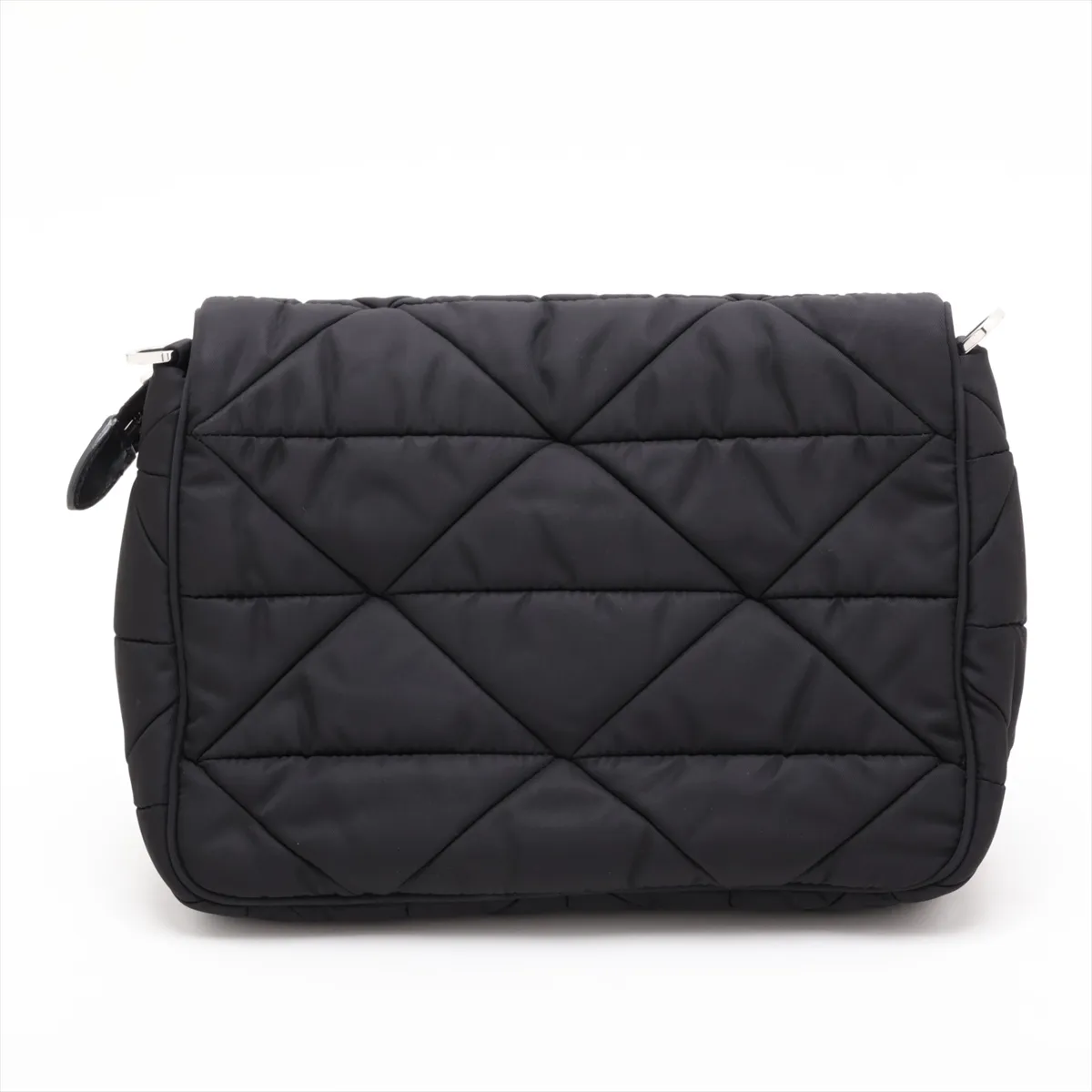 Tessuto Quilted Nylon x Leather Shoulder Bag, Black — view 2