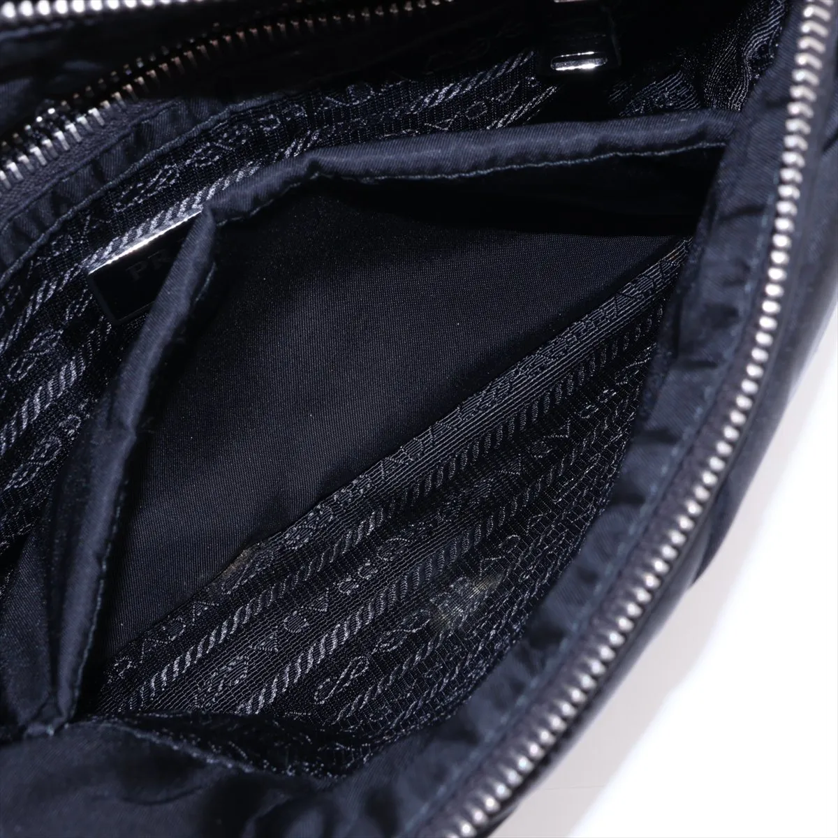 Tessuto Quilted Nylon x Leather Shoulder Bag, Black — view 8