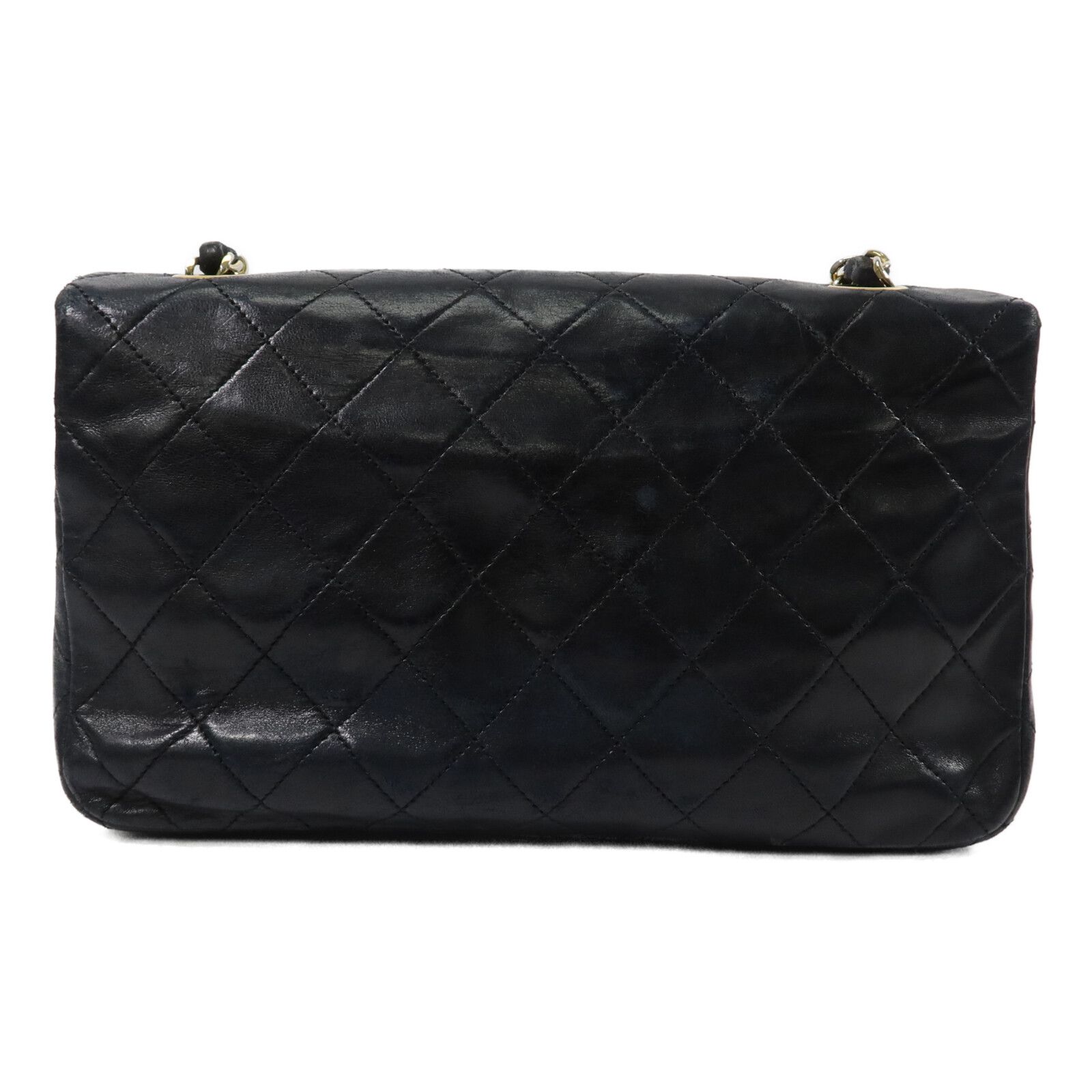 Vintage Black Lambskin Full Flap w/GHW — view 2