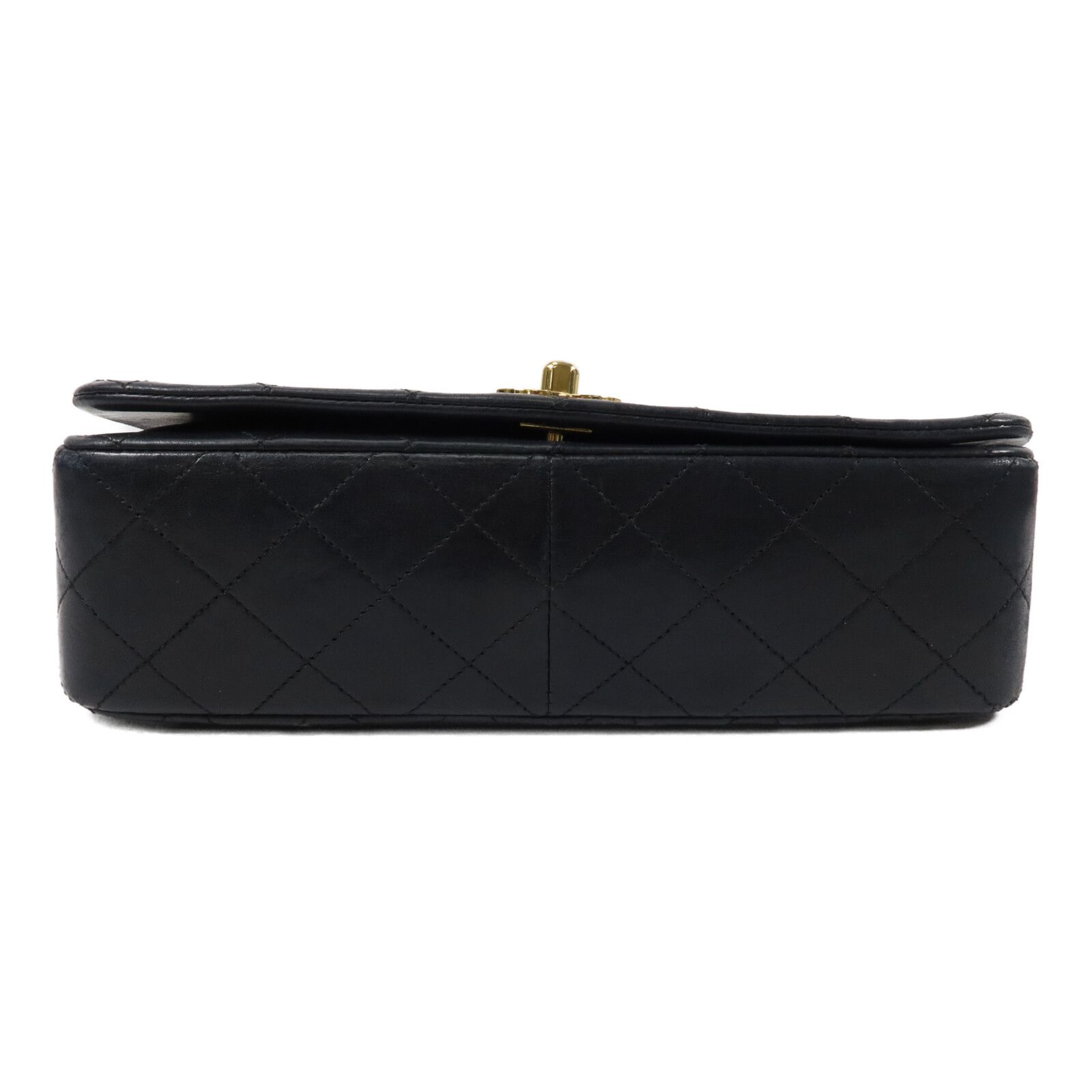Vintage Black Lambskin Full Flap w/GHW — view 4