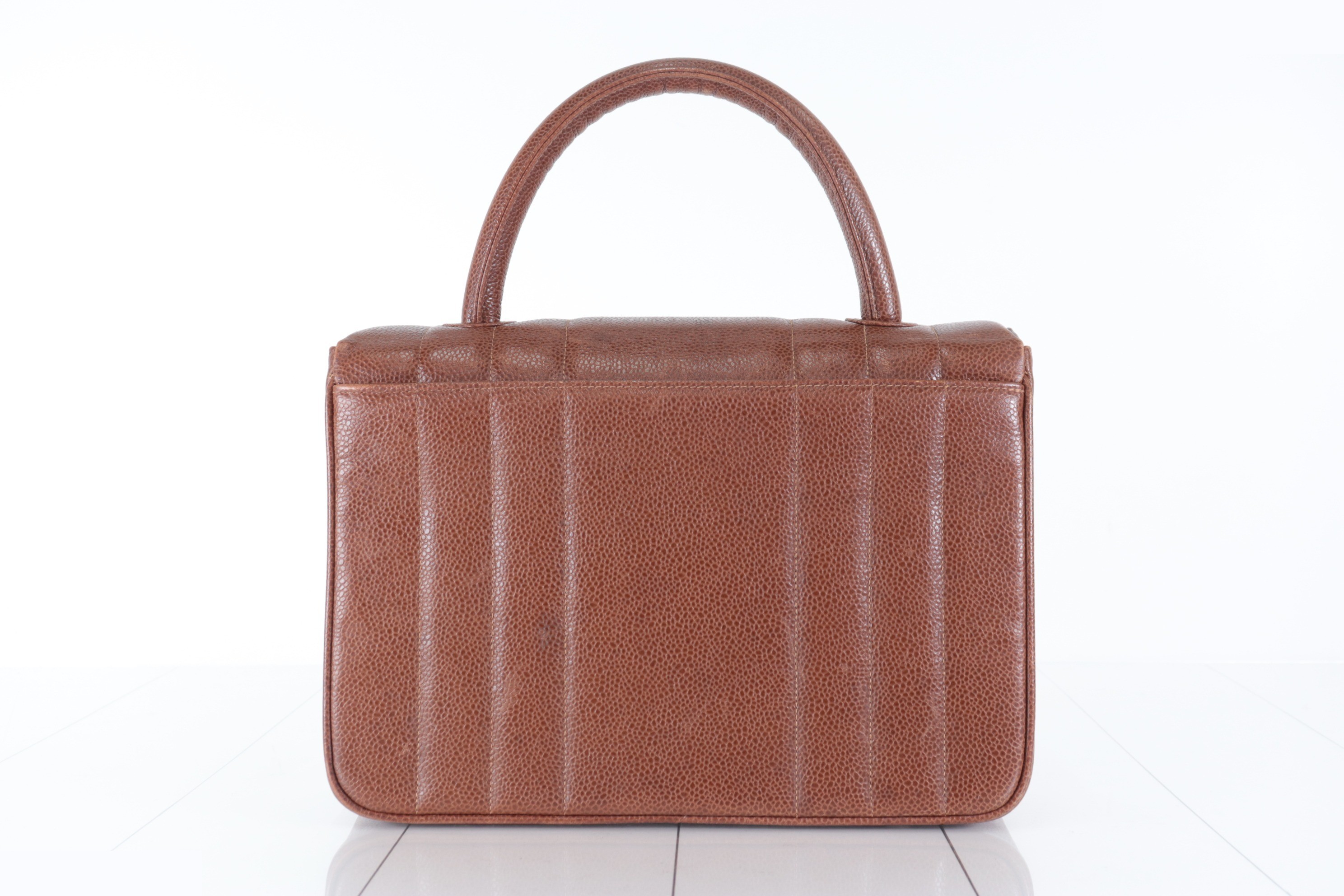 Caviar leather handbag, brown, unit number 3. — view 3