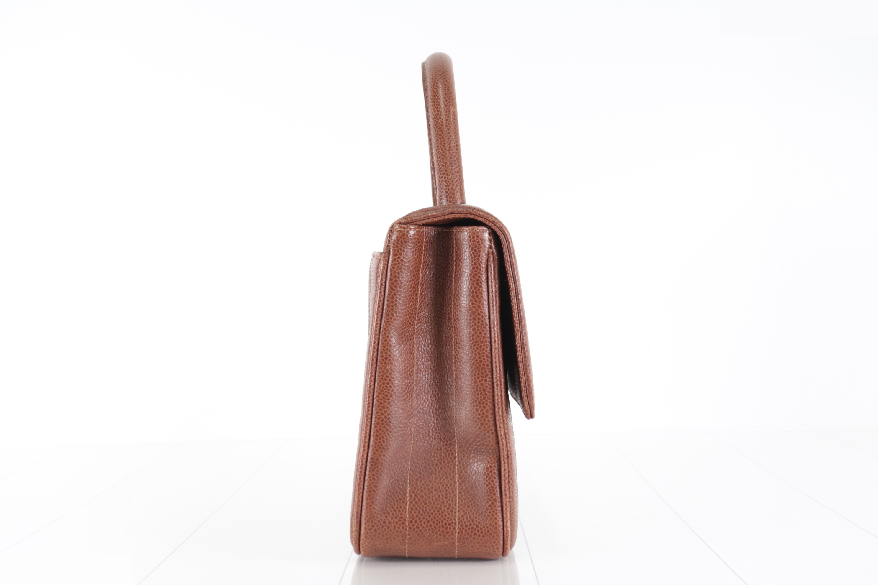 Caviar leather handbag, brown, unit number 3. — view 4