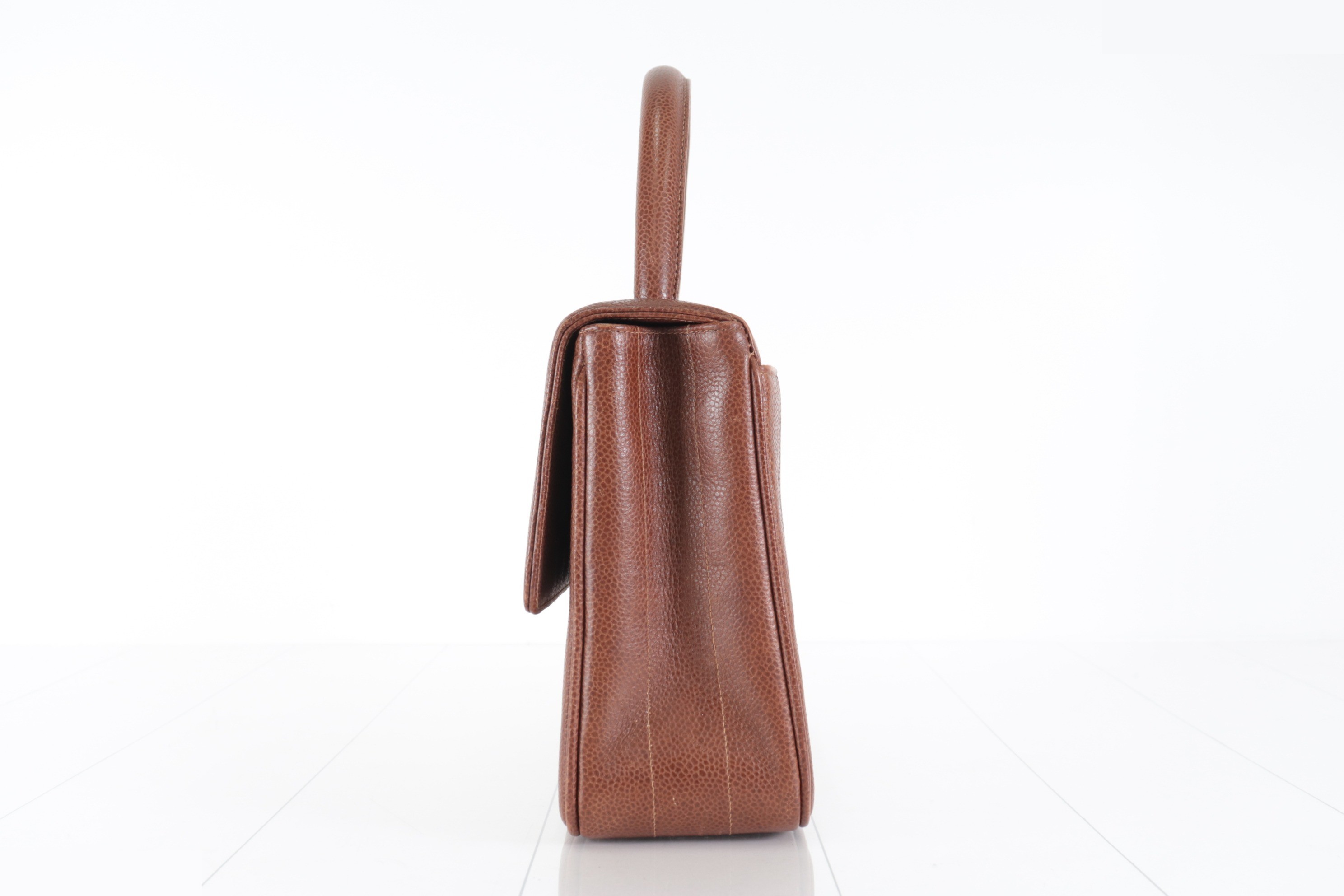 Caviar leather handbag, brown, unit number 3. — view 5