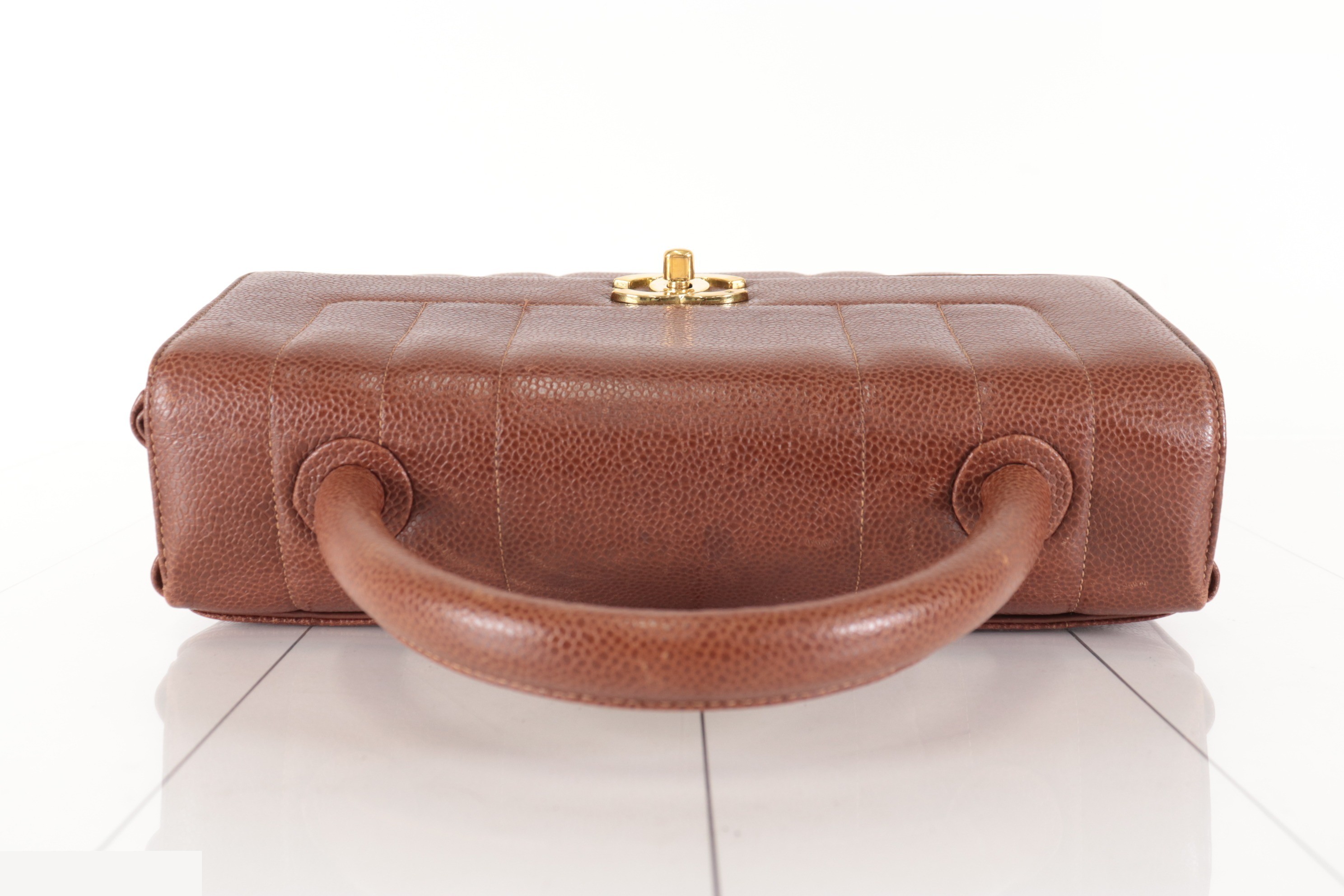 Caviar leather handbag, brown, unit number 3. — view 6