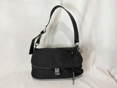 Nylon Turnlock One-Shoulder Bag Handbag