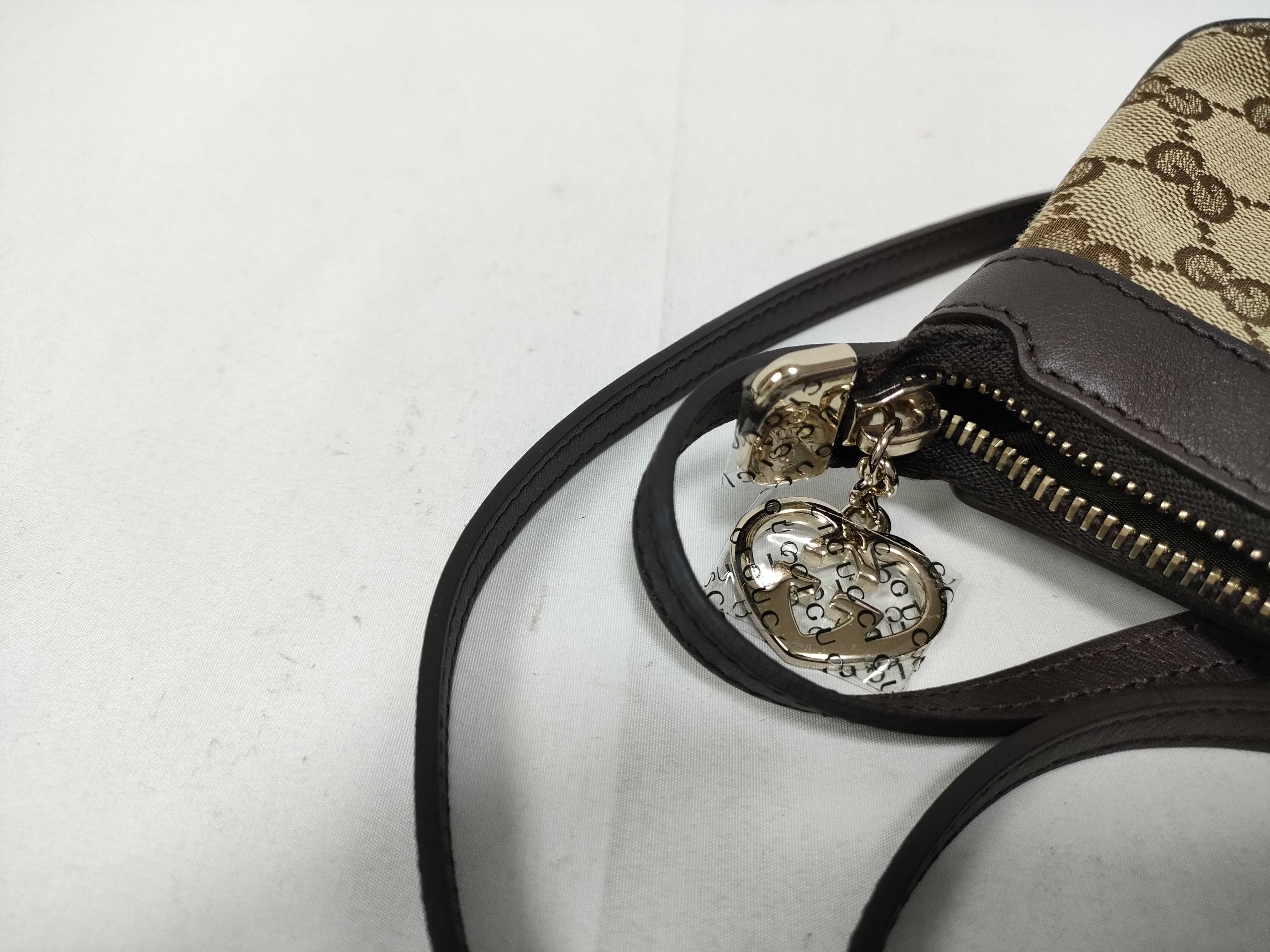GG Canvas Mini Shoulder Bag with Heart Charm (Item No. 256899) ​​- Comes with Box - Shoulder Bag — view 9