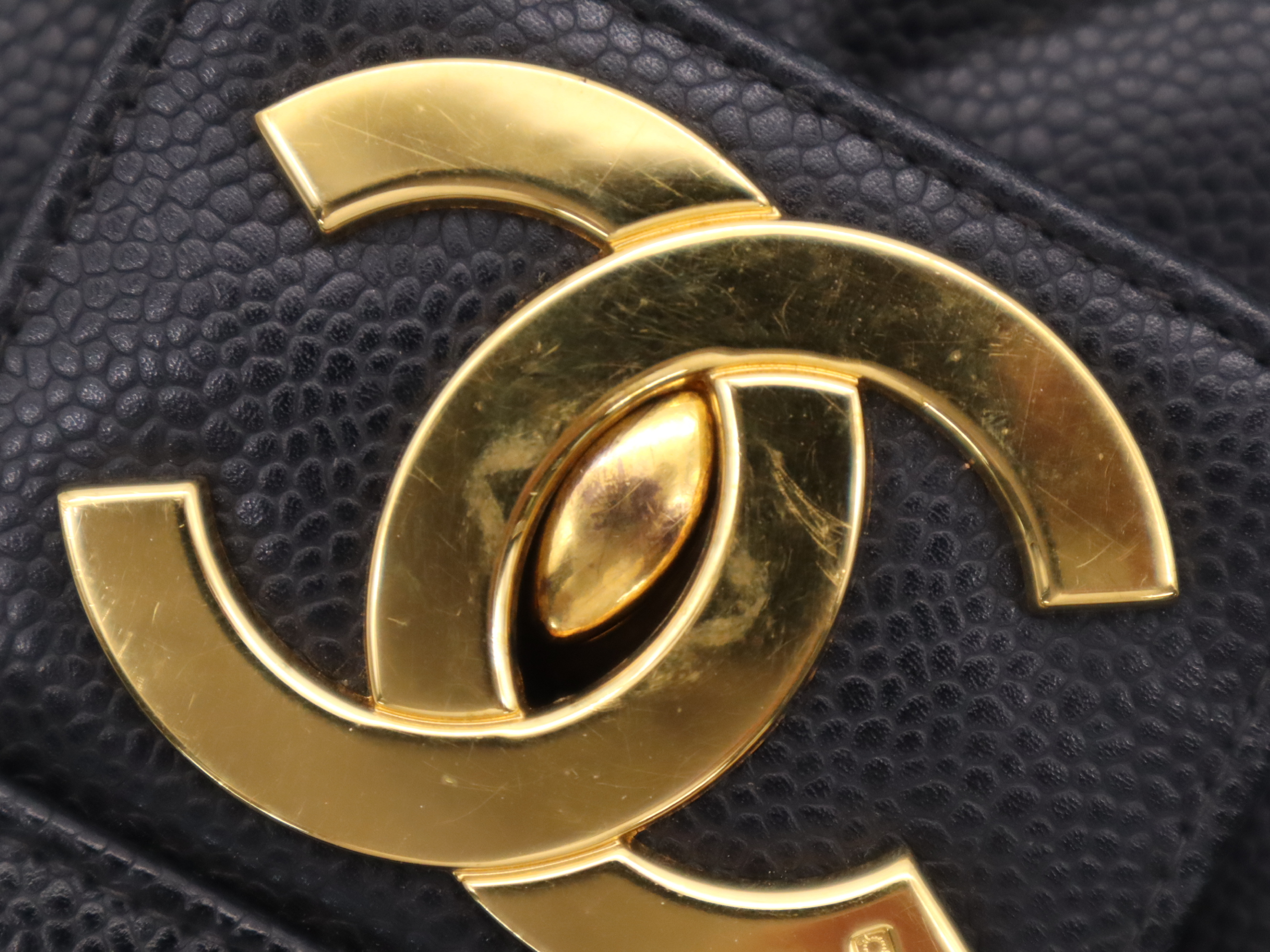 A02794 Caviar Skin Matelassé Turnlock Business Bag, Black with Gold Hardware, Original Seal (Incomplete/Unclear) — view 10
