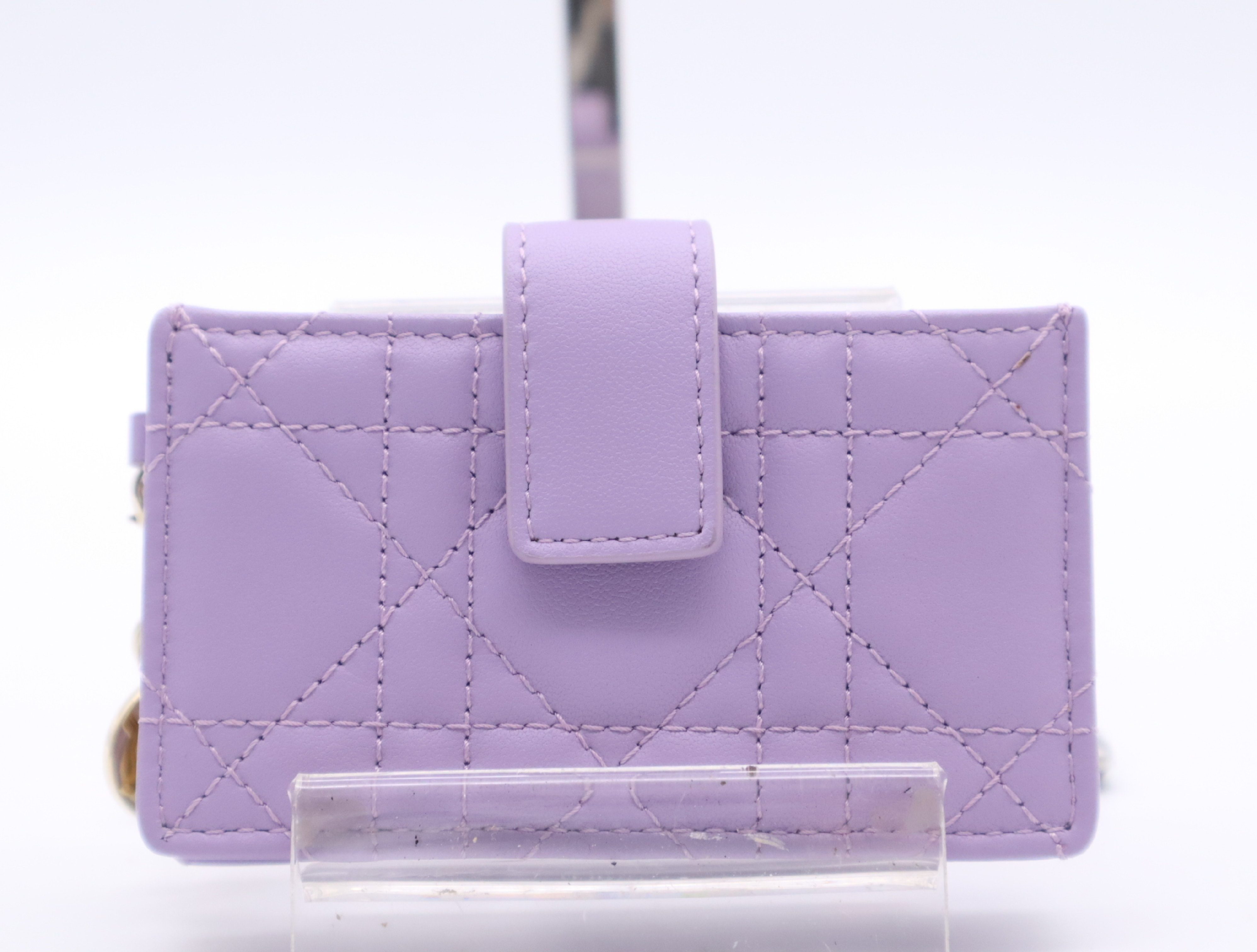 S0074ONMJ Cannage Lambskin Lady Jasmine Card Holder Purple Card Case