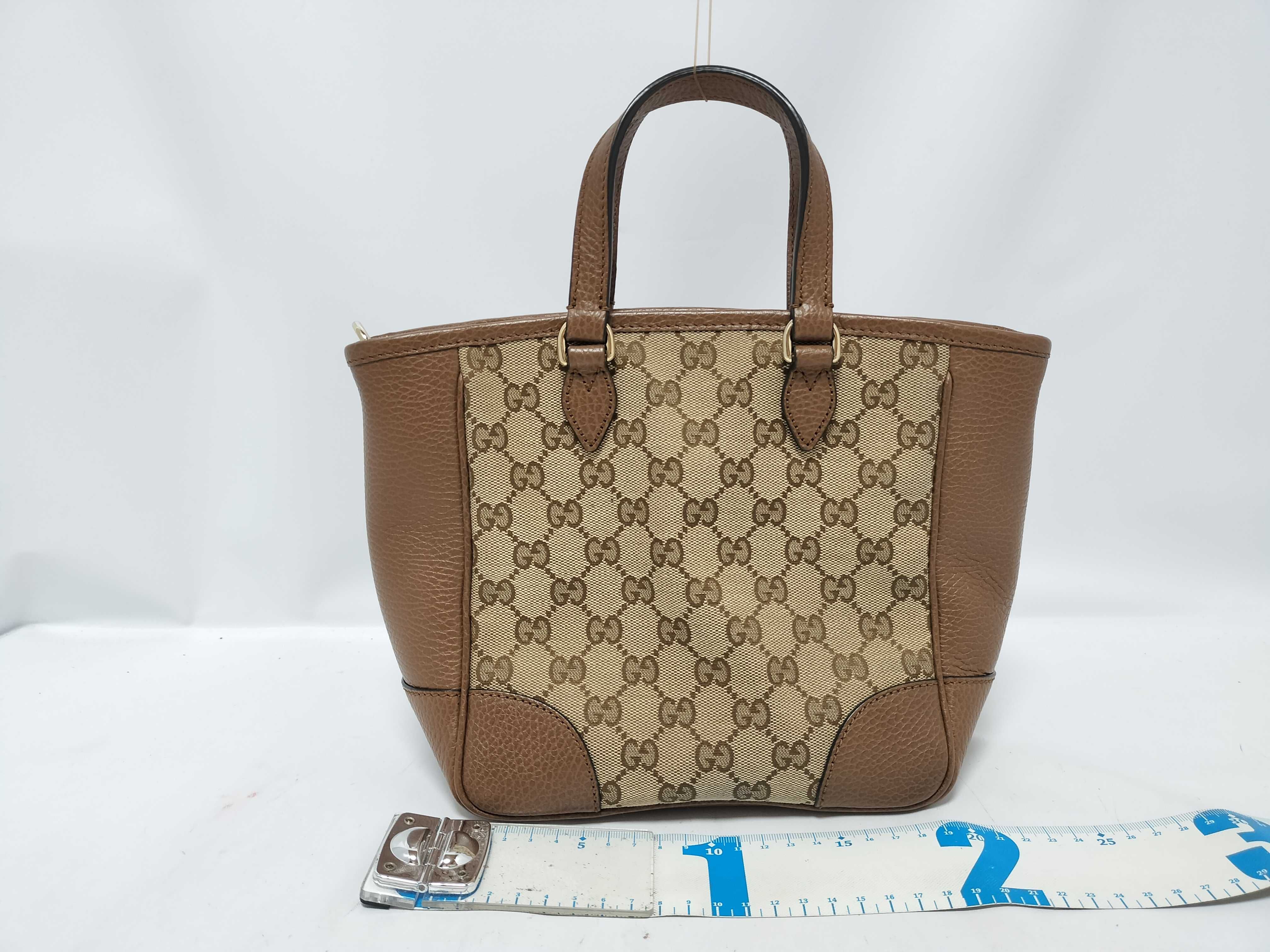 GG Canvas Gucci GG Canvas x Leather 2-Way Handbag Beige x Brown 449241 Outlet 493075 Handbag — view 2