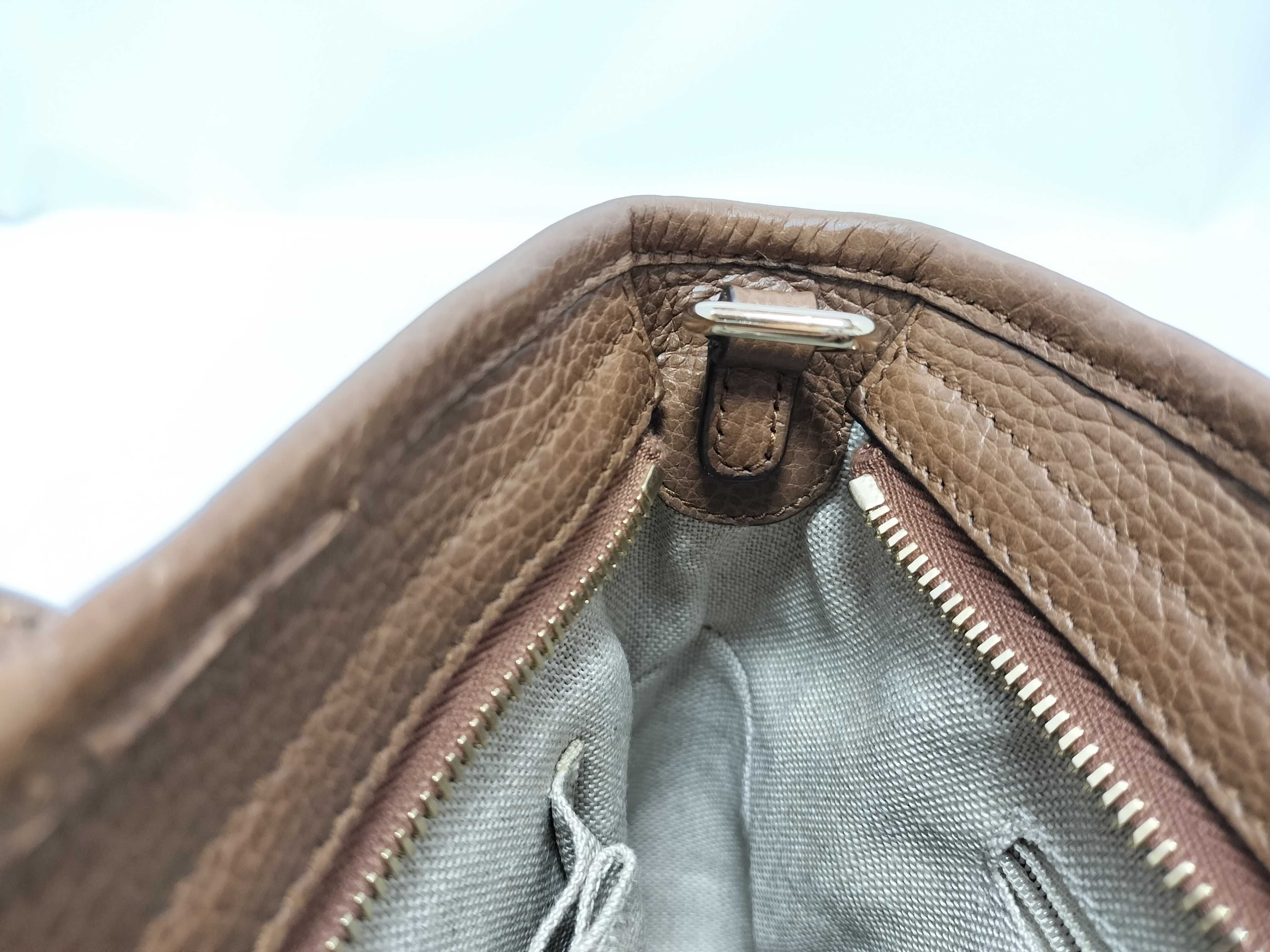 GG Canvas Gucci GG Canvas x Leather 2-Way Handbag Beige x Brown 449241 Outlet 493075 Handbag — view 12