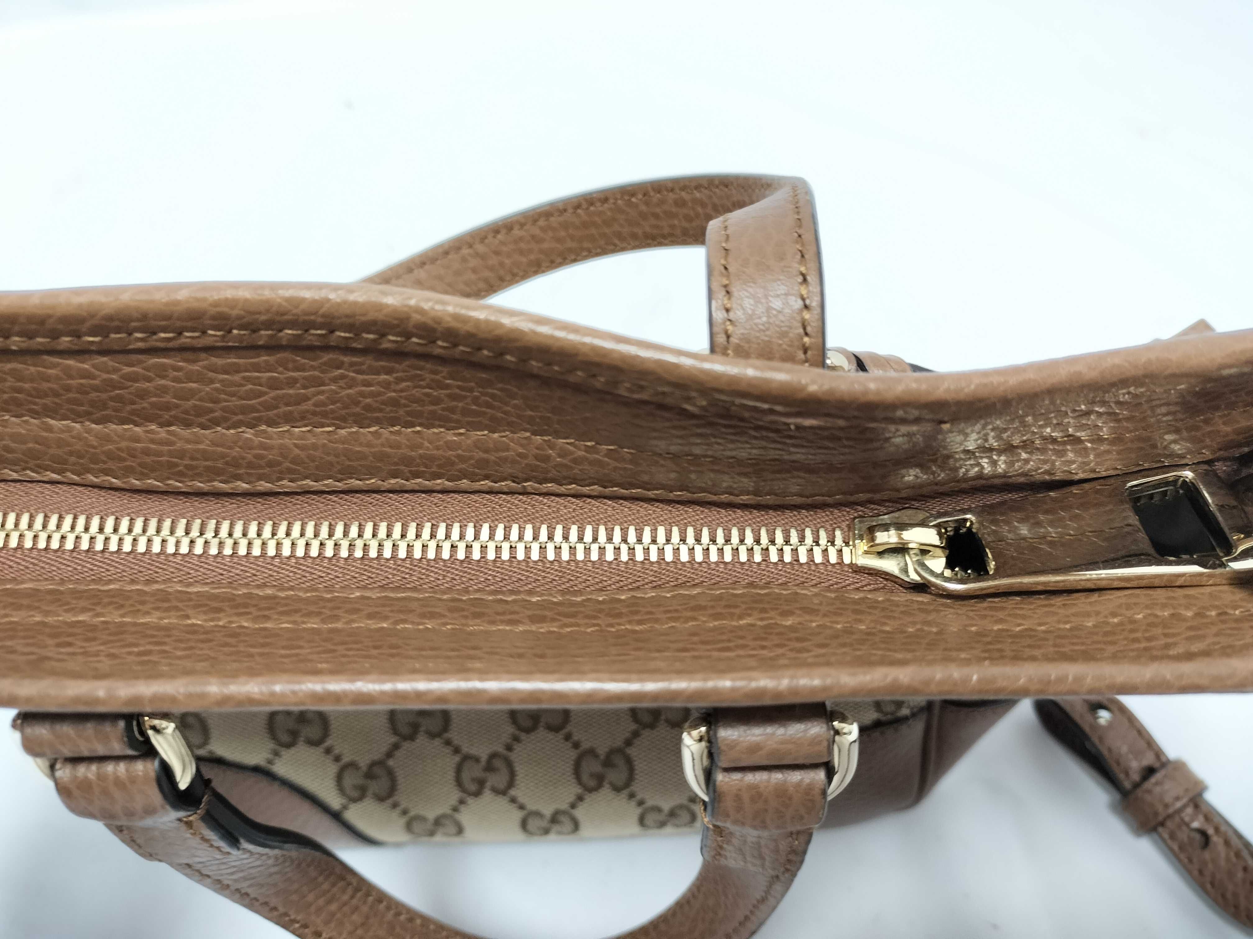 GG Canvas Gucci GG Canvas x Leather 2-Way Handbag Beige x Brown 449241 Outlet 493075 Handbag — view 6
