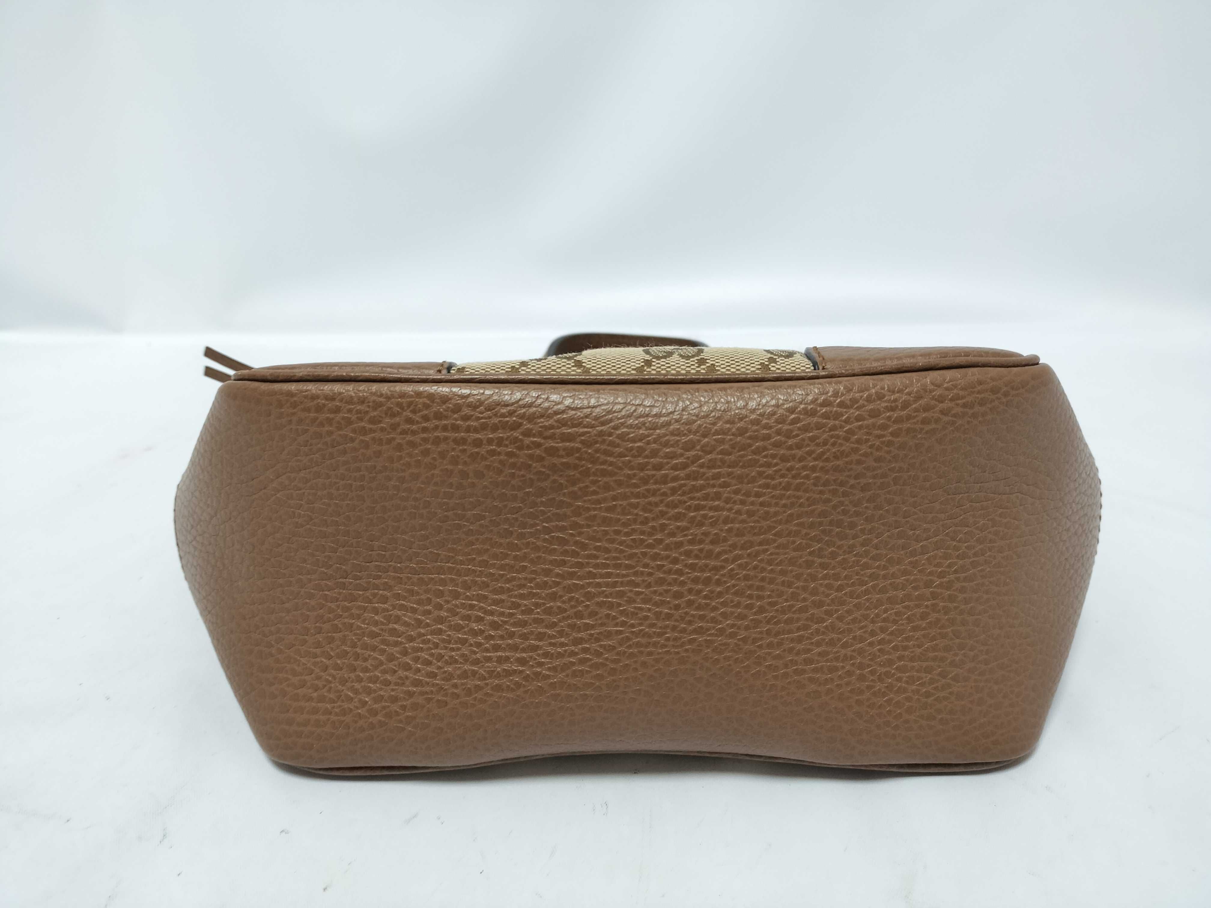 GG Canvas Gucci GG Canvas x Leather 2-Way Handbag Beige x Brown 449241 Outlet 493075 Handbag — view 7