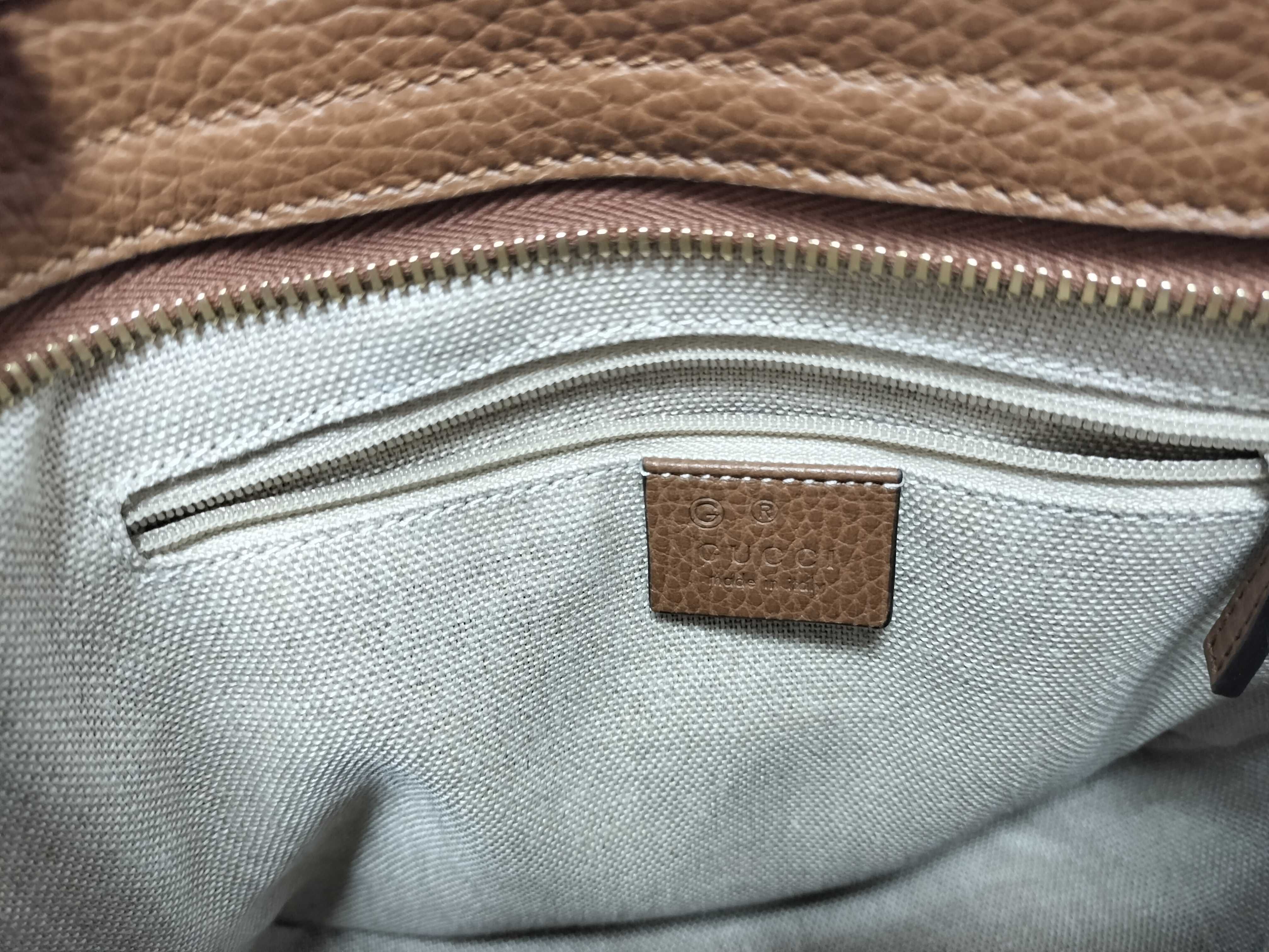 GG Canvas Gucci GG Canvas x Leather 2-Way Handbag Beige x Brown 449241 Outlet 493075 Handbag — view 10