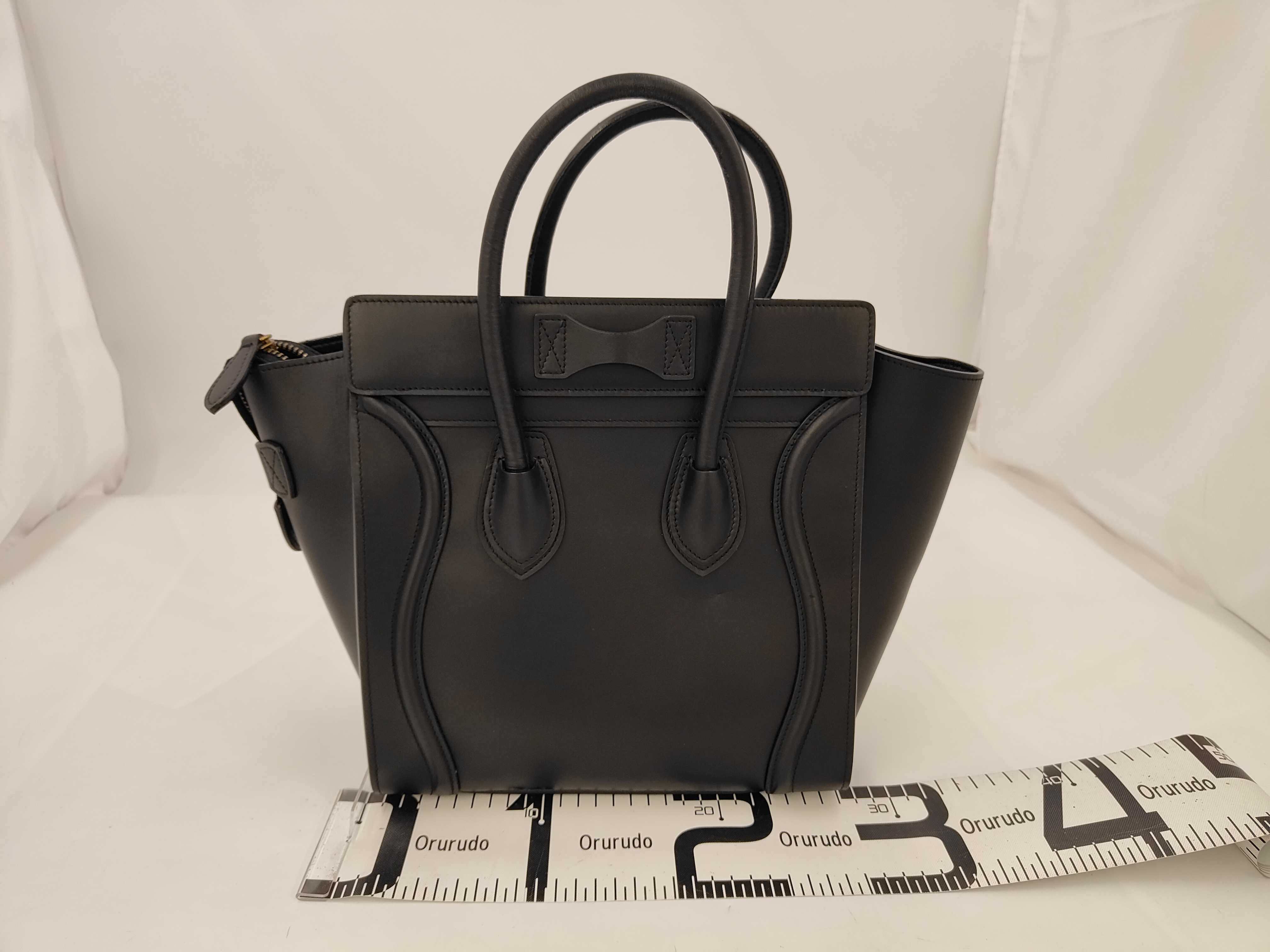 Luggage Micro Shopper Leather Black Handbag — view 2