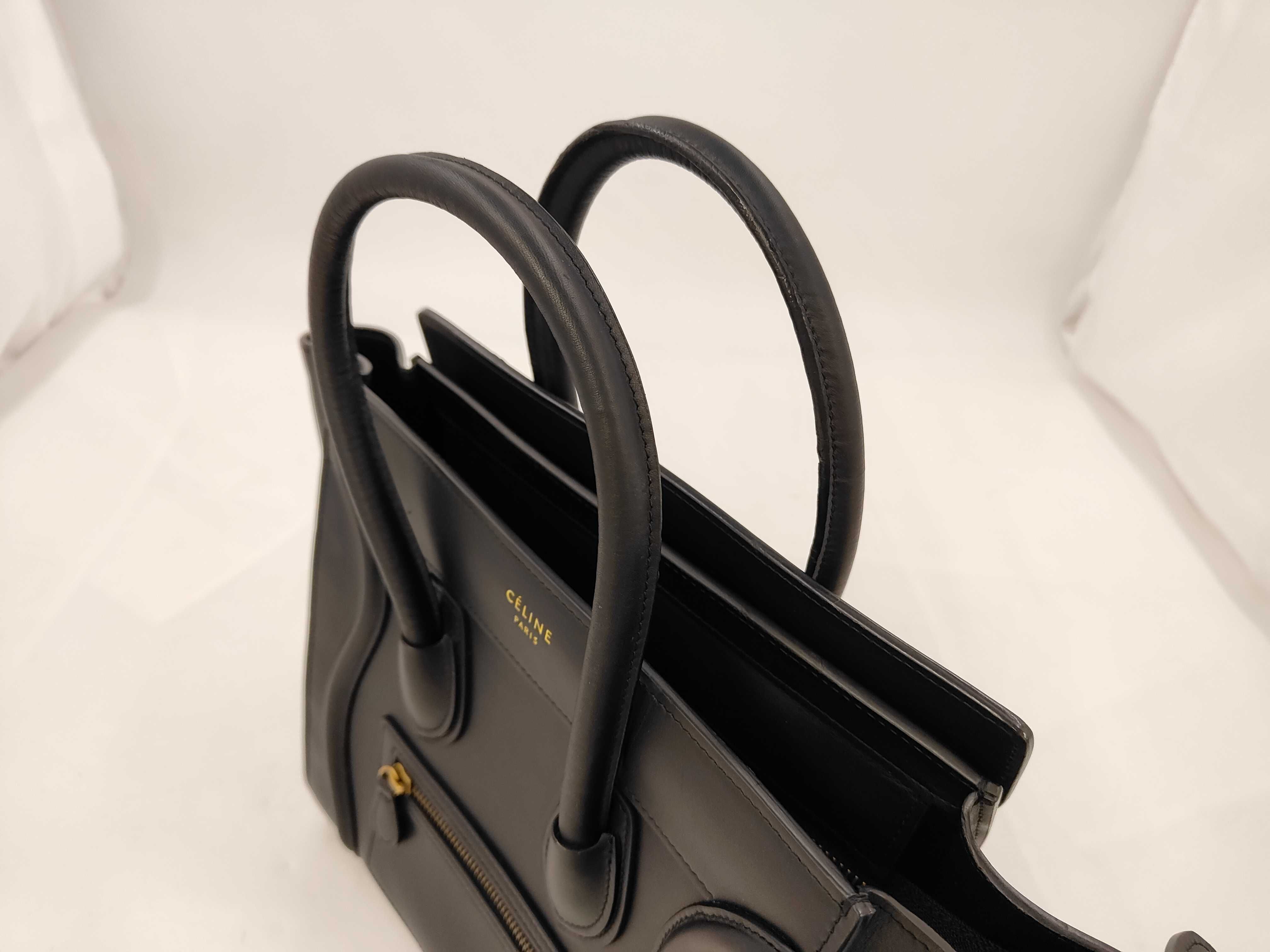 Luggage Micro Shopper Leather Black Handbag — view 5