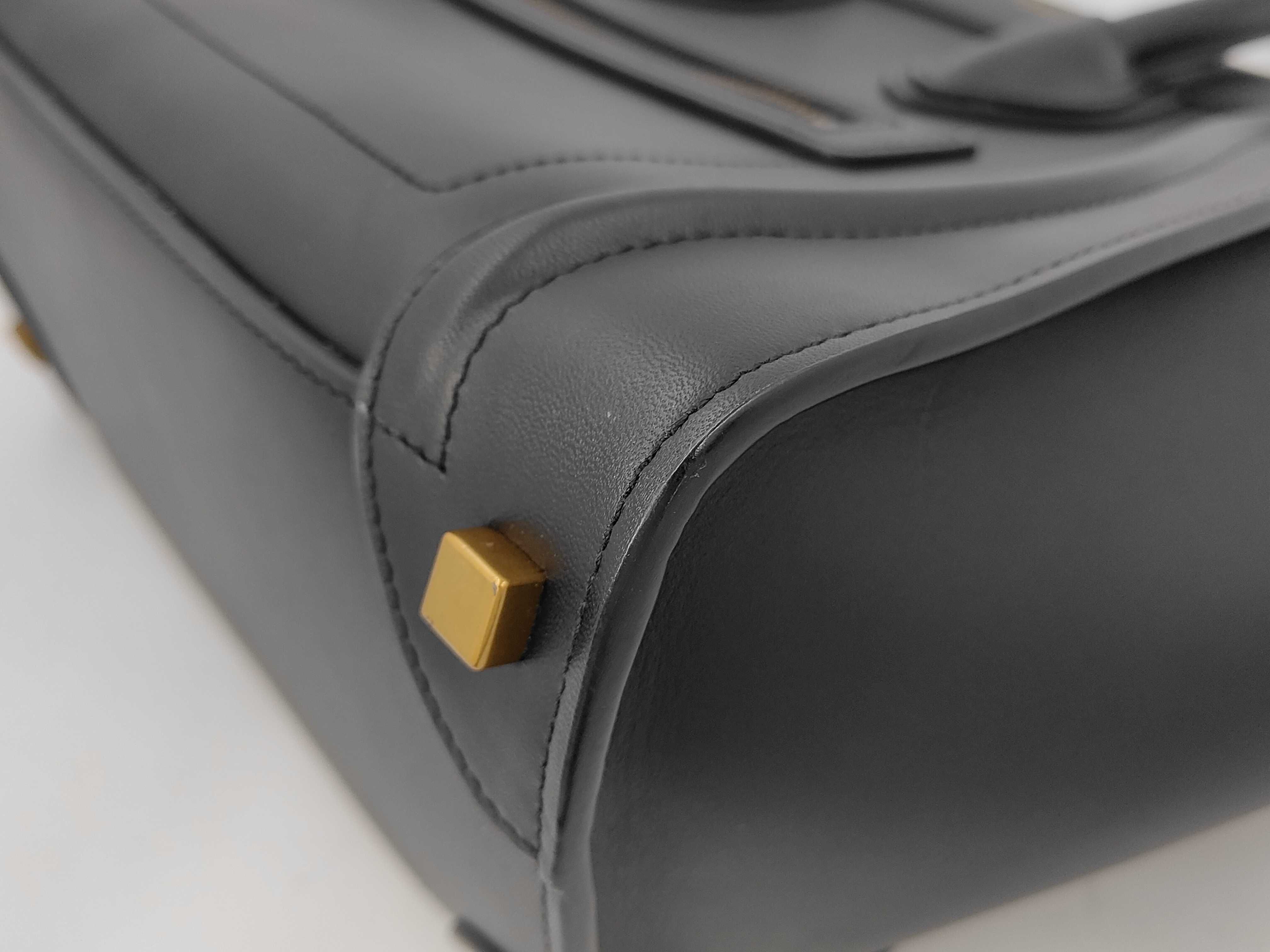 Luggage Micro Shopper Leather Black Handbag — view 7