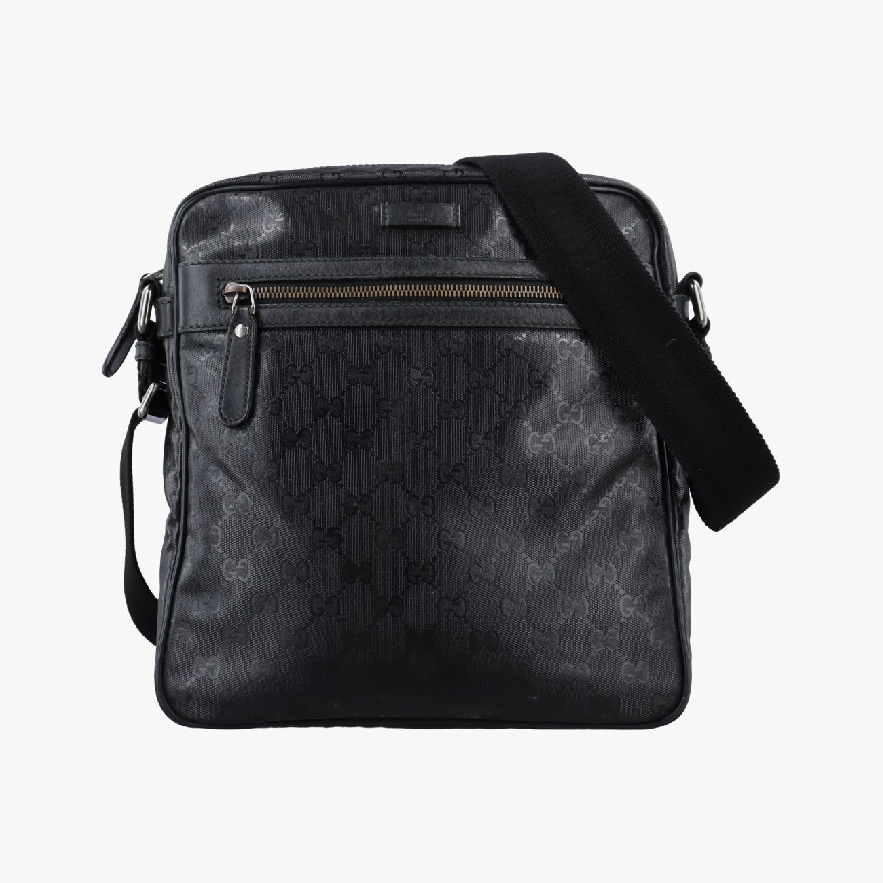 GG Imprime Messenger Bag, Black PVC Coated Canvas, 201448 G5540557 Shoulder Bag