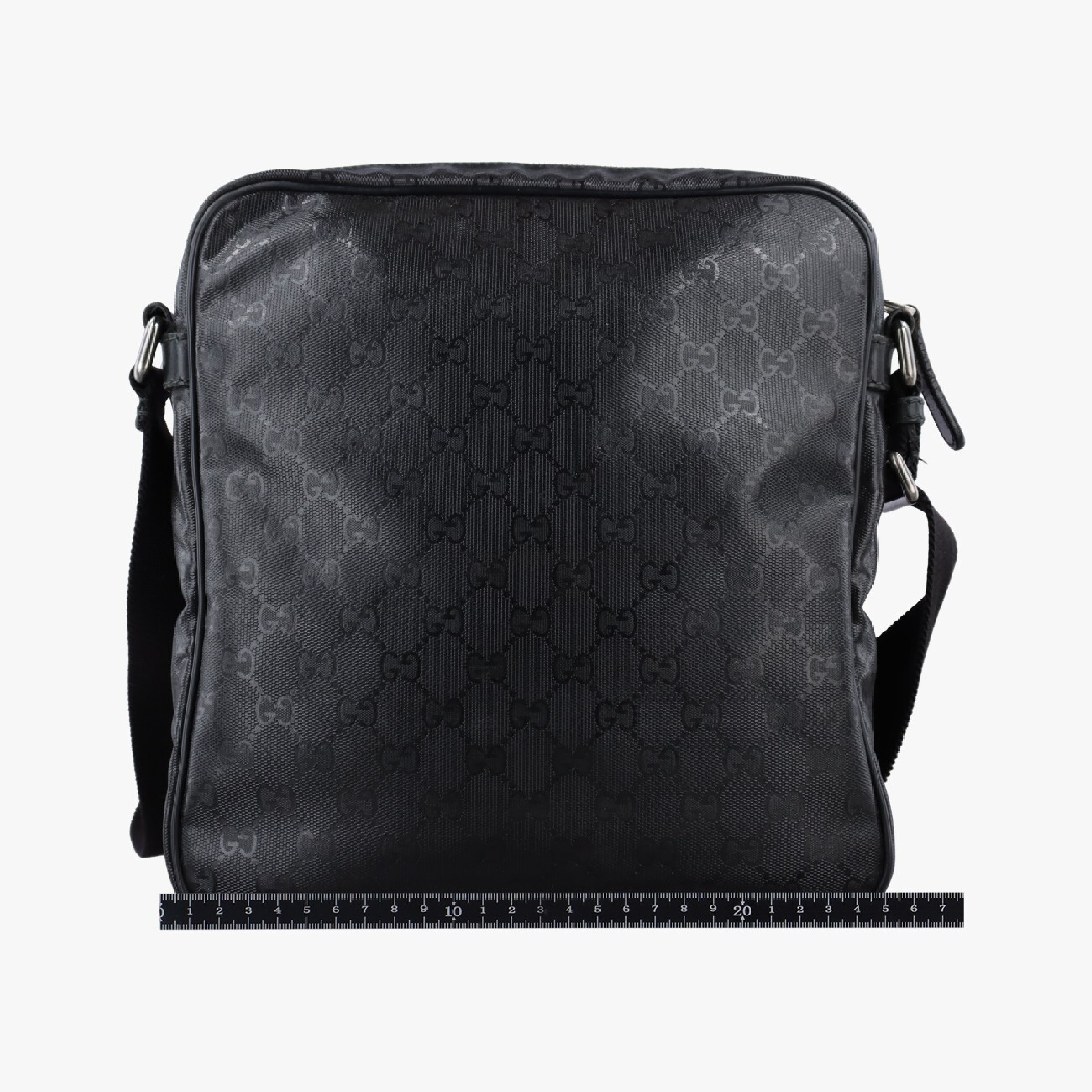 GG Imprime Messenger Bag, Black PVC Coated Canvas, 201448 G5540557 Shoulder Bag — view 2