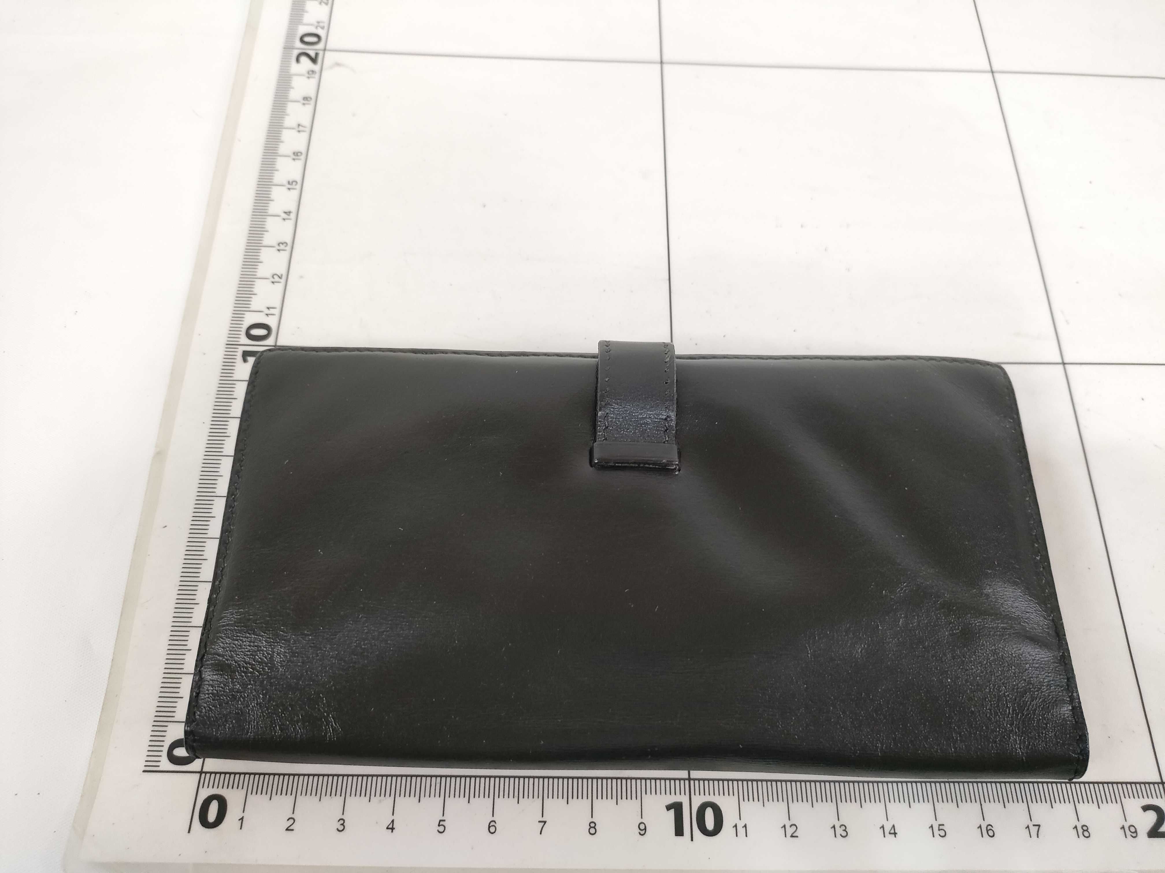Bearn Soufflé Box Calf Leather Wallet with Gold Hardware, Black, C Stamp — view 2