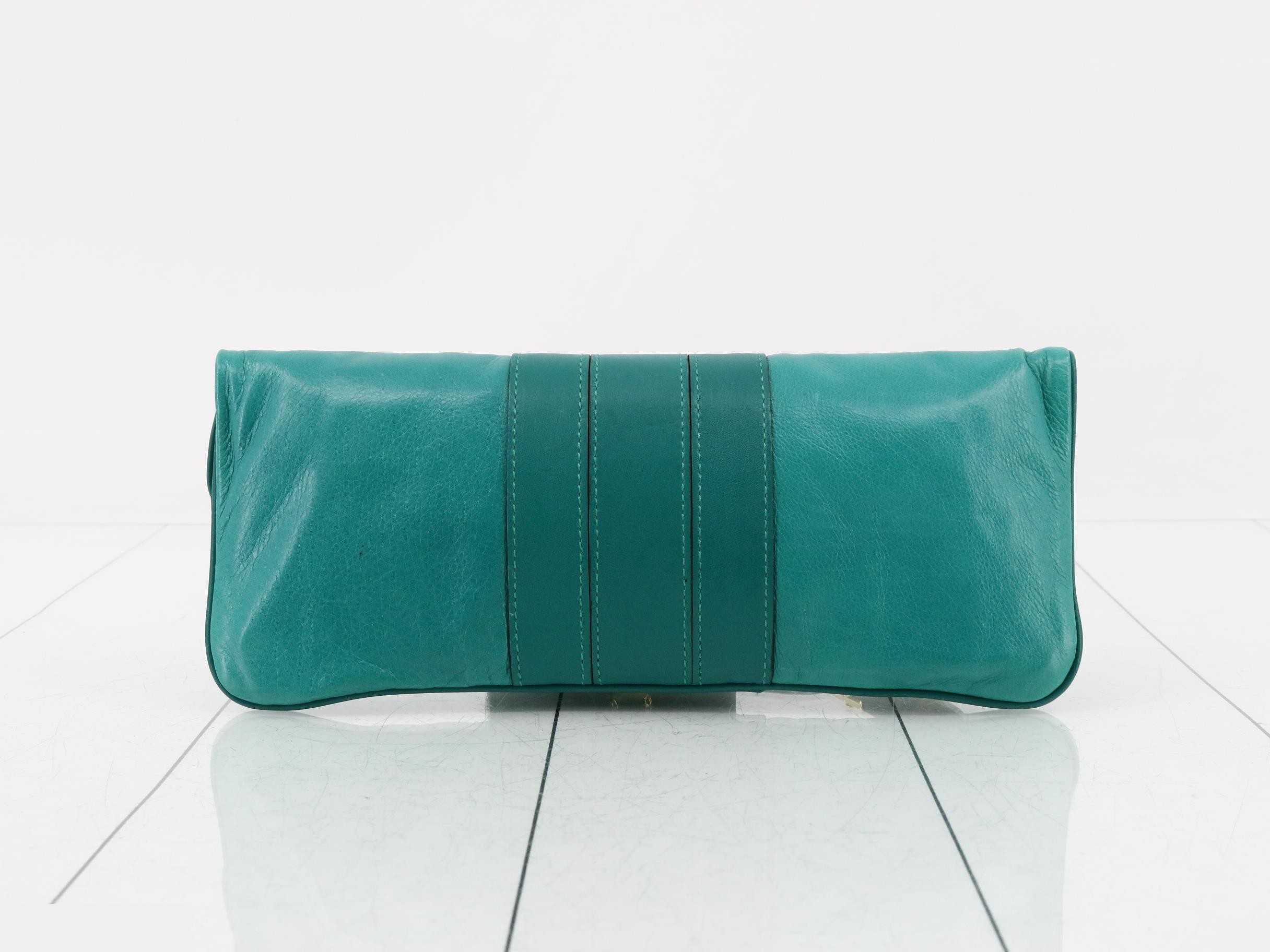 Leather Bamboo Turnlock Clutch Party Bag — view 2
