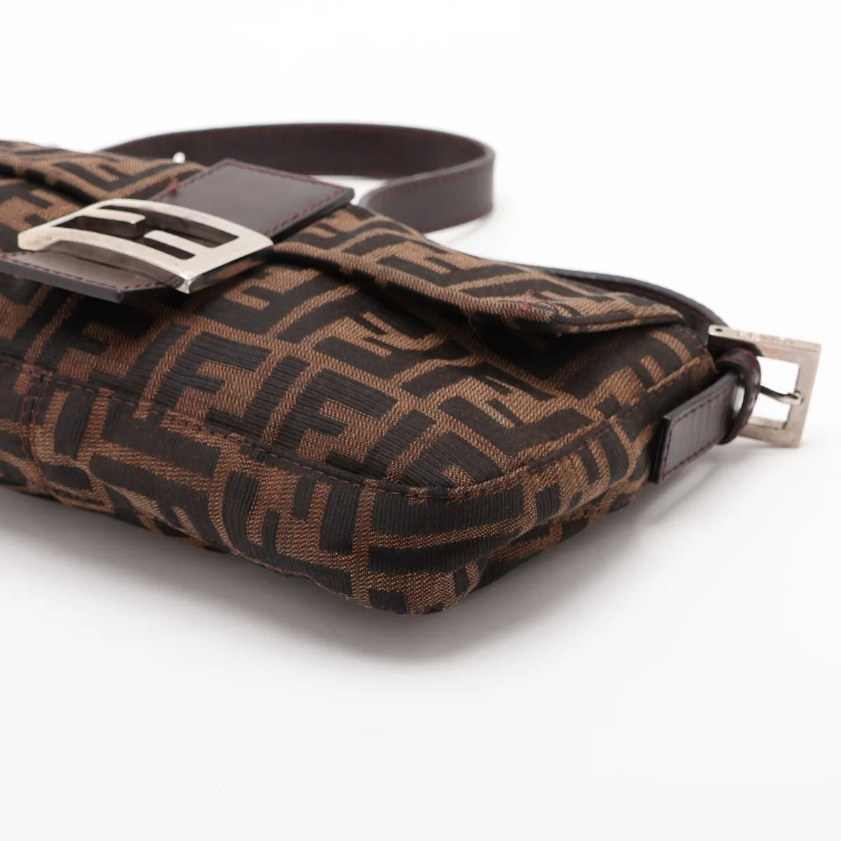 Zucca Mamma Bucket 26424 Canvas x Leather Shoulder Bag Brown — view 3