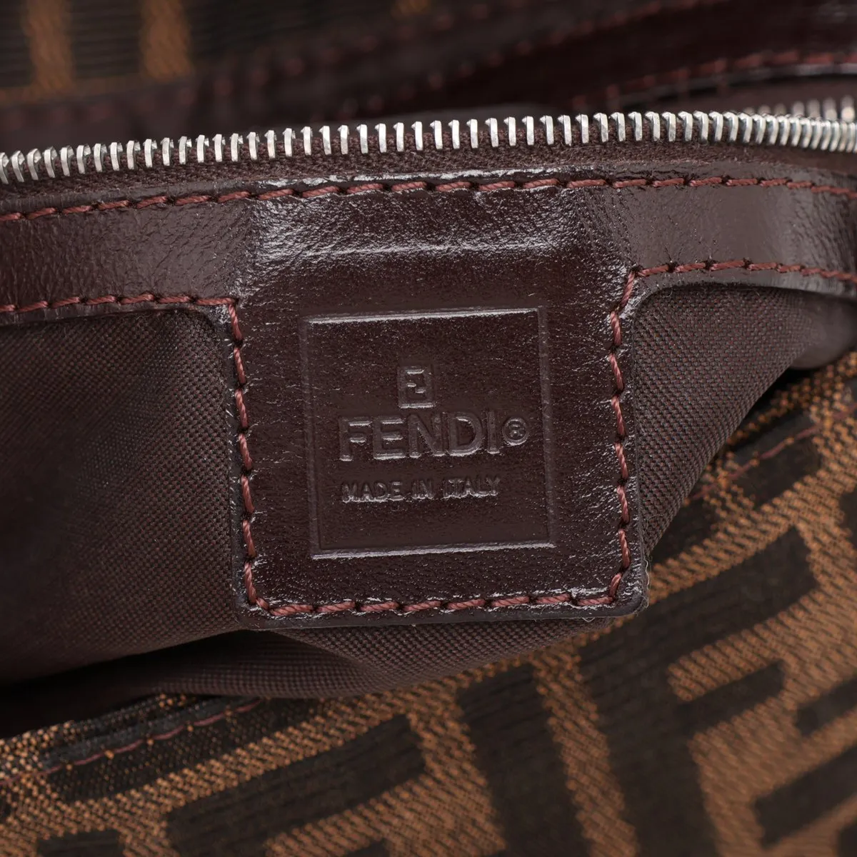 Zucca Mamma Bucket 26424 Canvas x Leather Shoulder Bag Brown — view 9