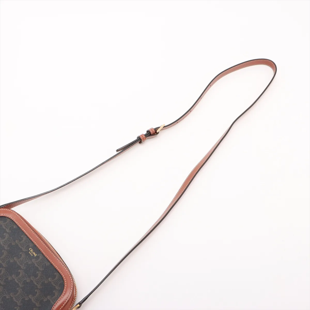 Triomphe PVC x Leather Shoulder Bag Brown — view 5