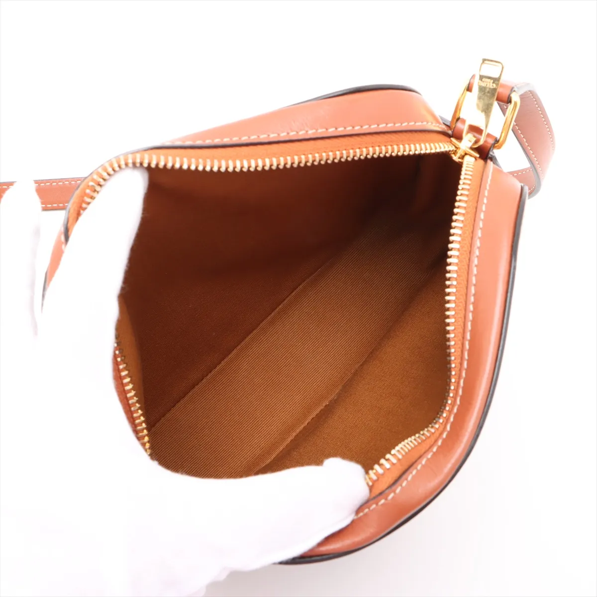 Triomphe PVC x Leather Shoulder Bag Brown — view 6