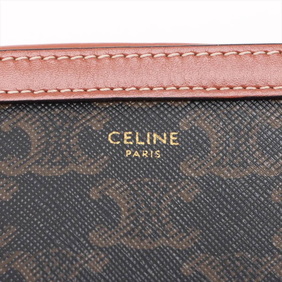 Triomphe PVC x Leather Shoulder Bag Brown — view 7