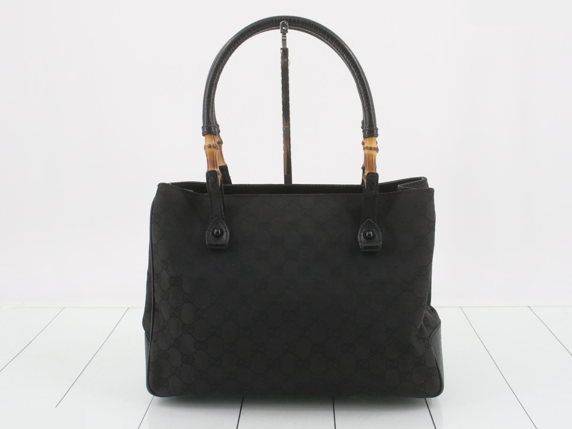GG Canvas Bamboo Tote Bag