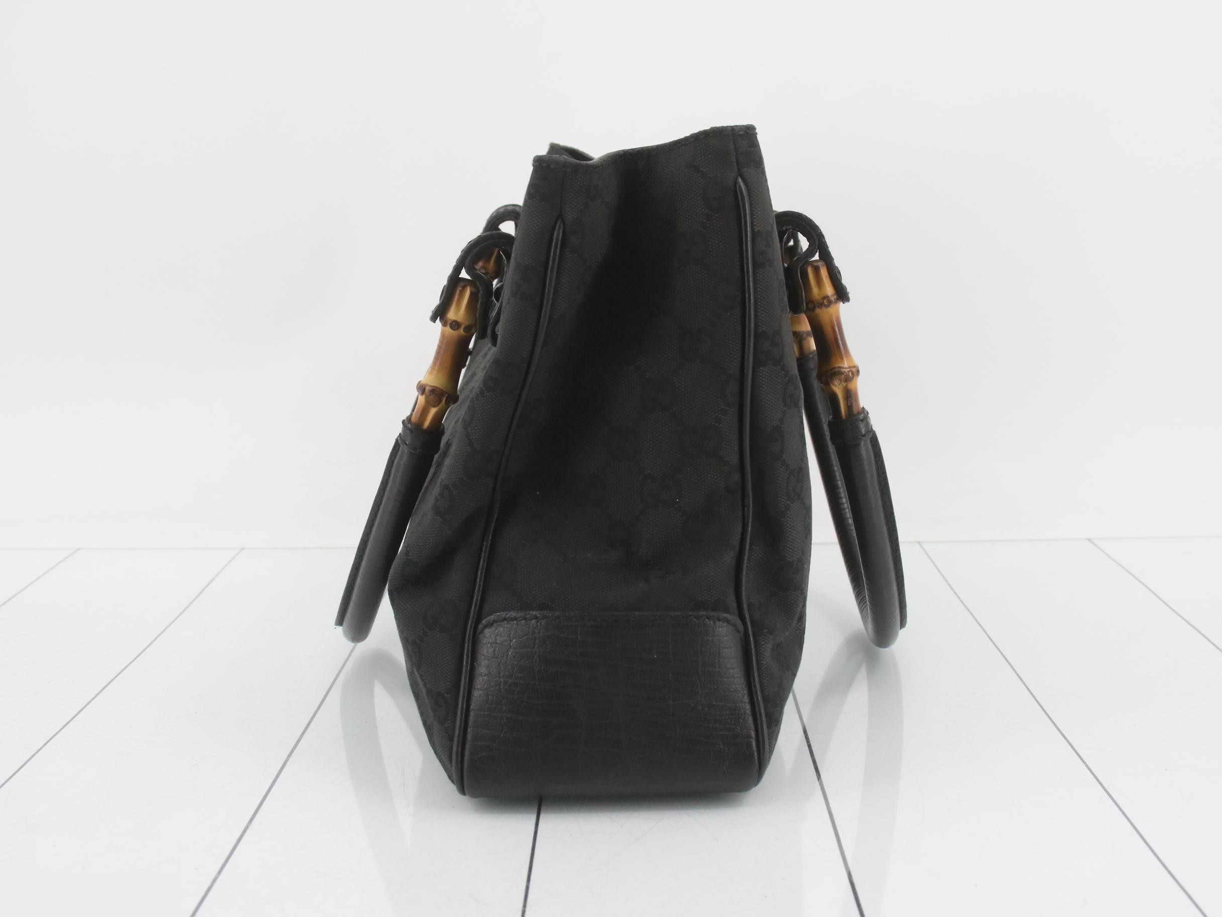 GG Canvas Bamboo Tote Bag — view 3