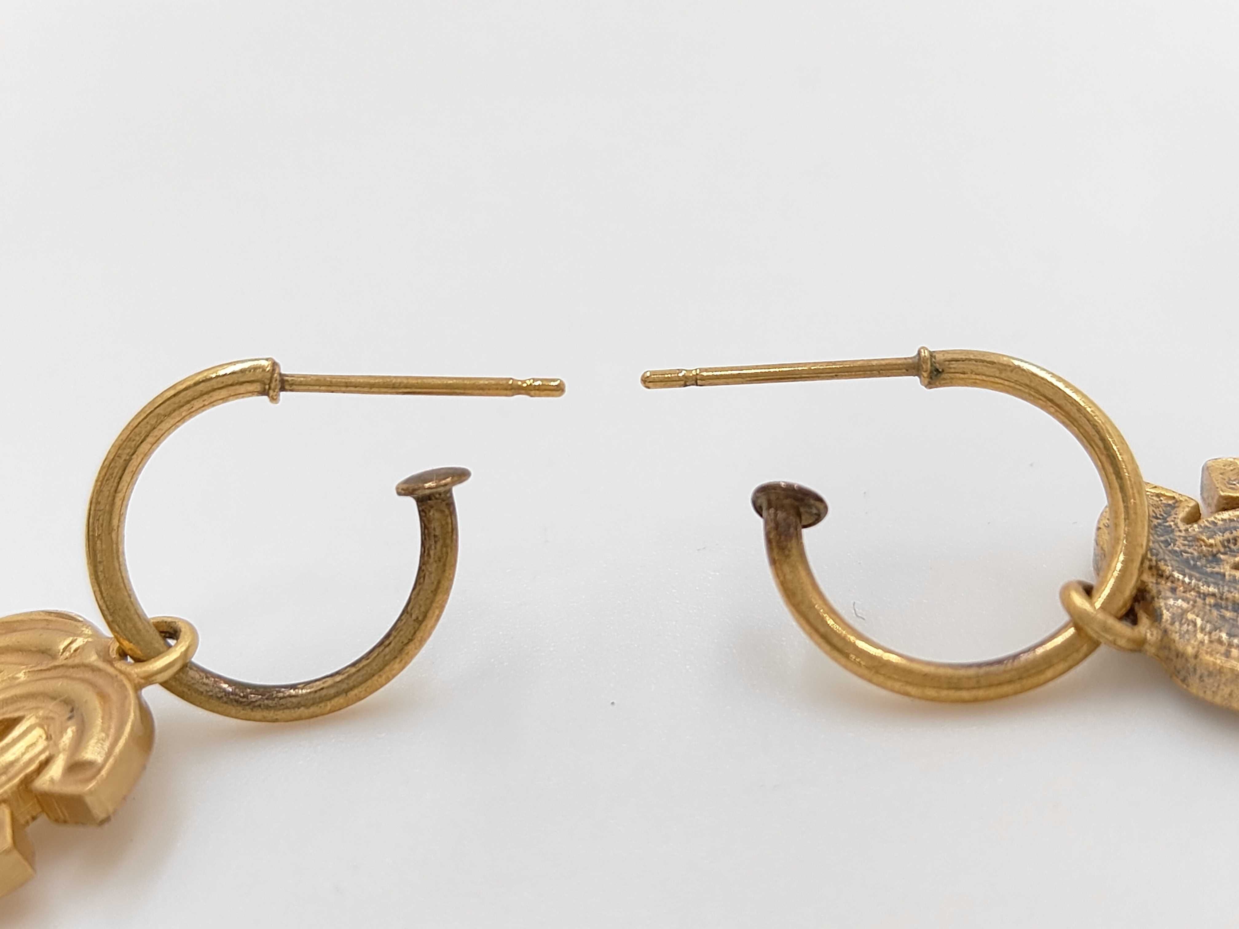 Coco Mark Hoop Earrings, Gold, 01P Earrings — view 3