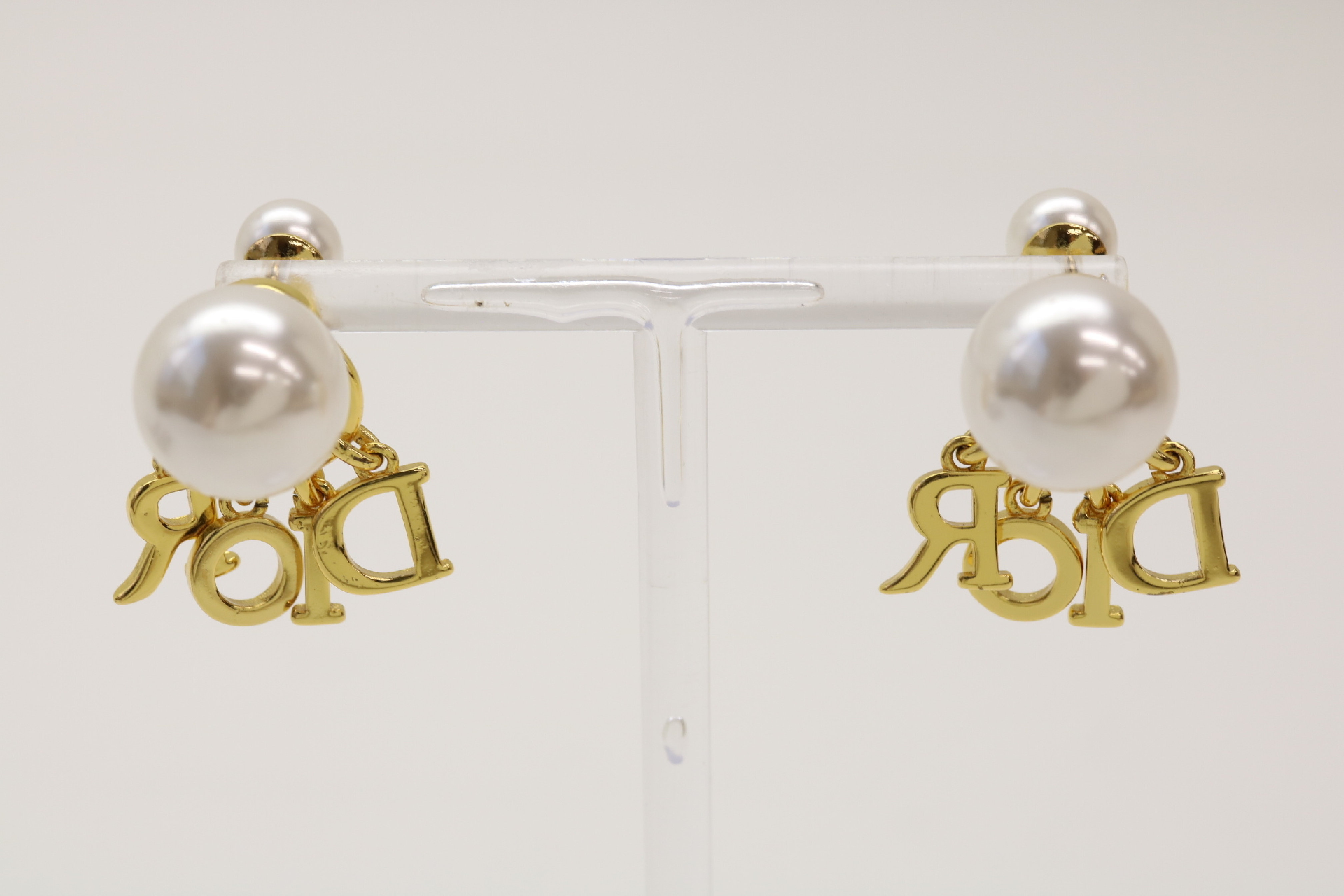 Tribal Pearl Logo Earrings — view 2