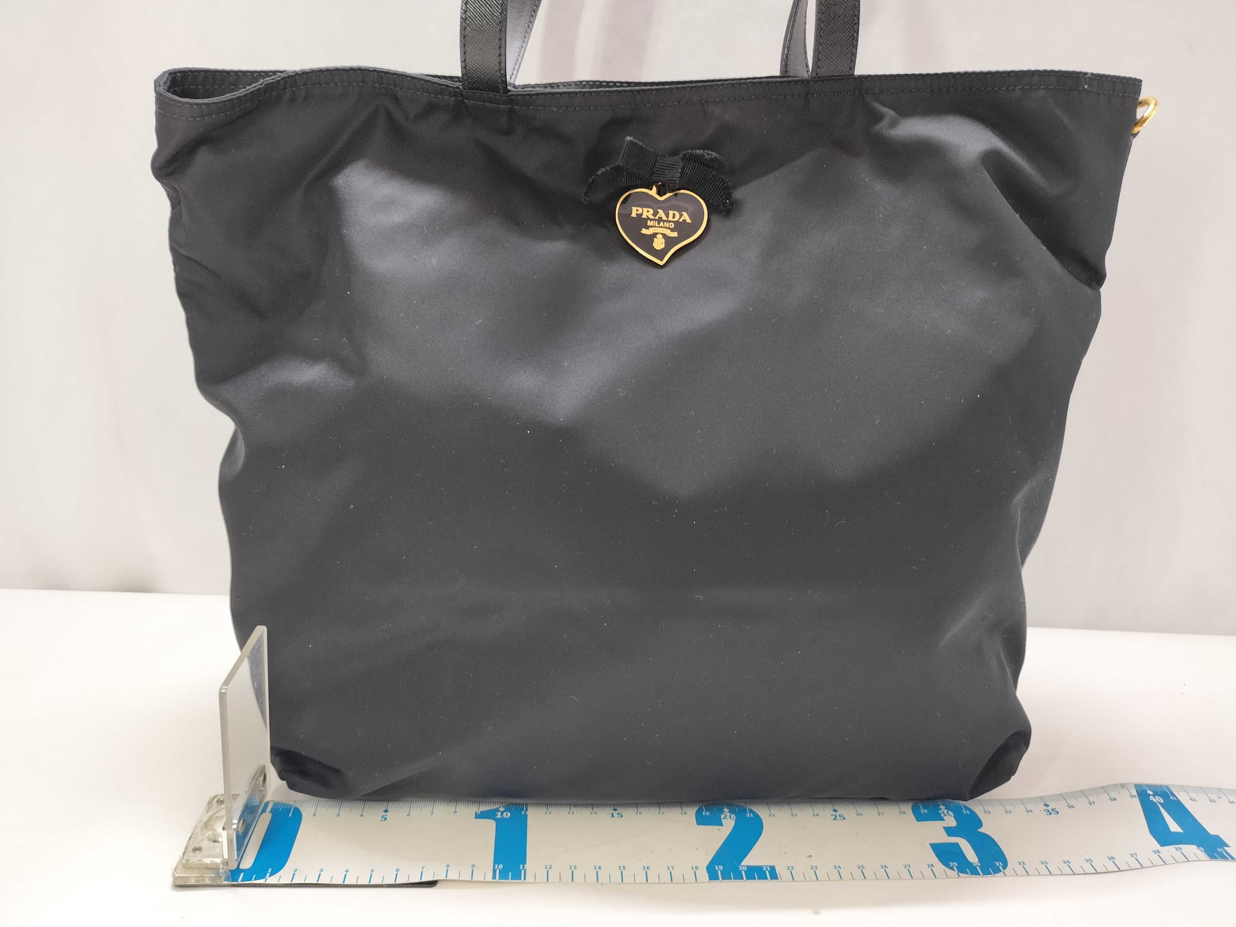 Nylon BR2429 Tote Bag with Applique Panda - Black Nylon Tote Bag — view 2
