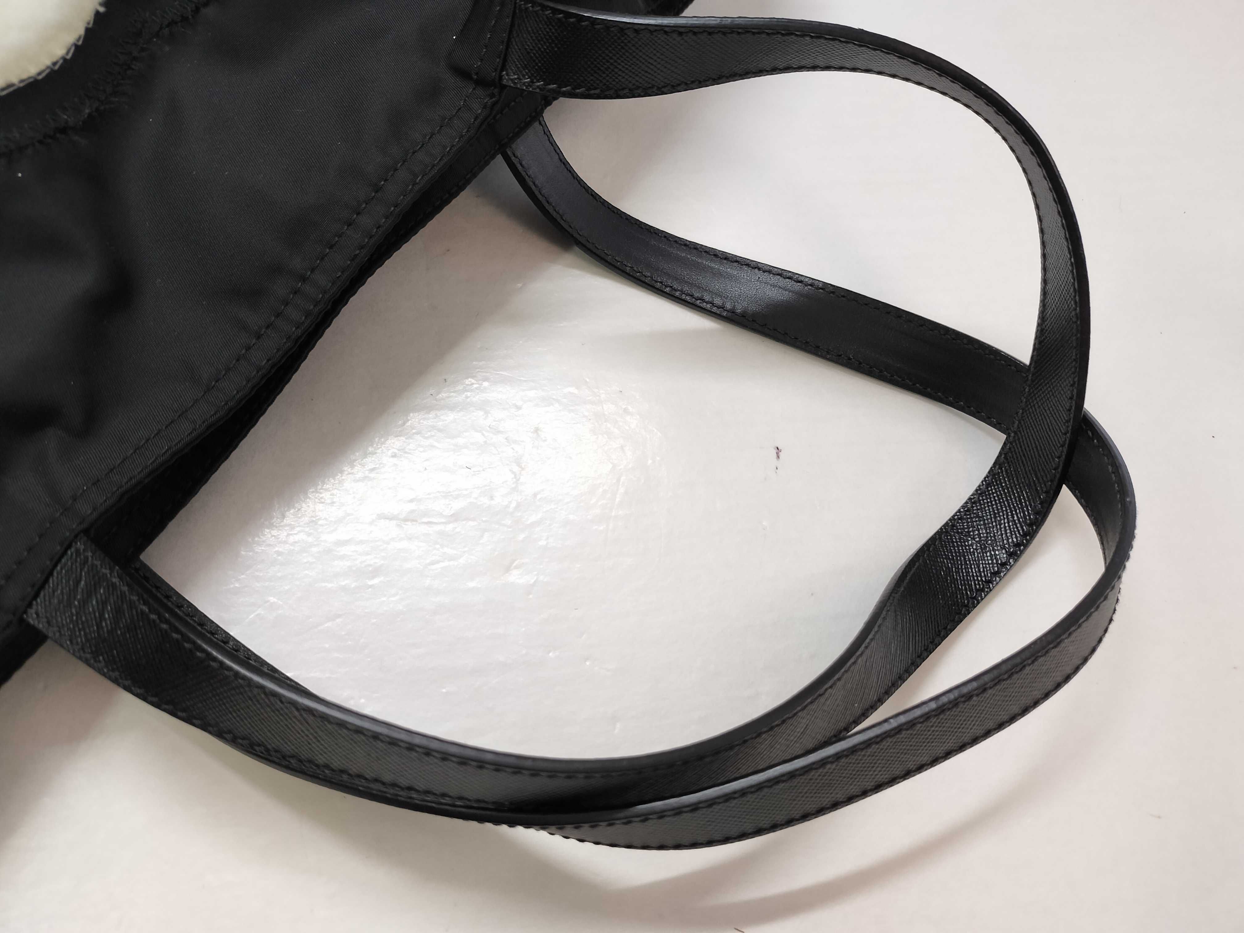 Nylon BR2429 Tote Bag with Applique Panda - Black Nylon Tote Bag — view 3