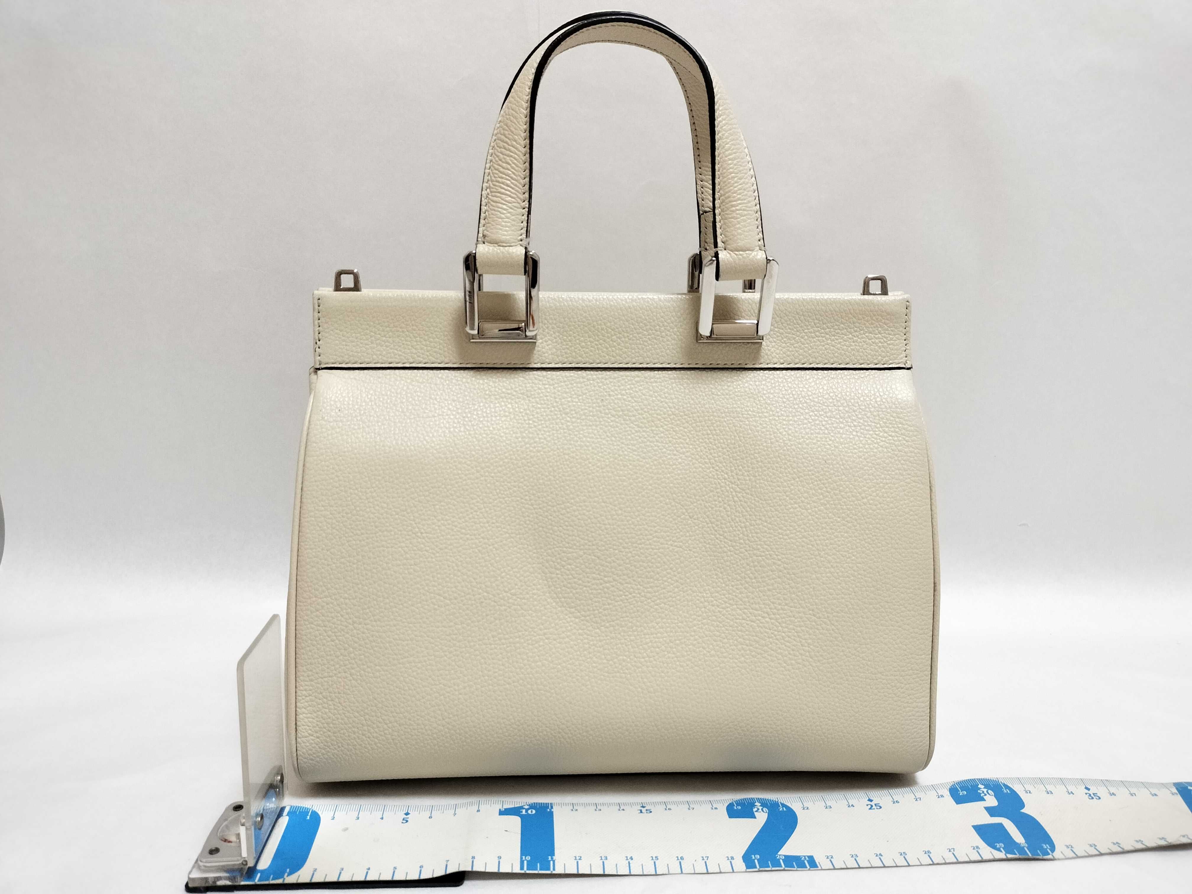 Zumi Leather 2-Way Handbag, White, 569712 (Handbag) — view 2