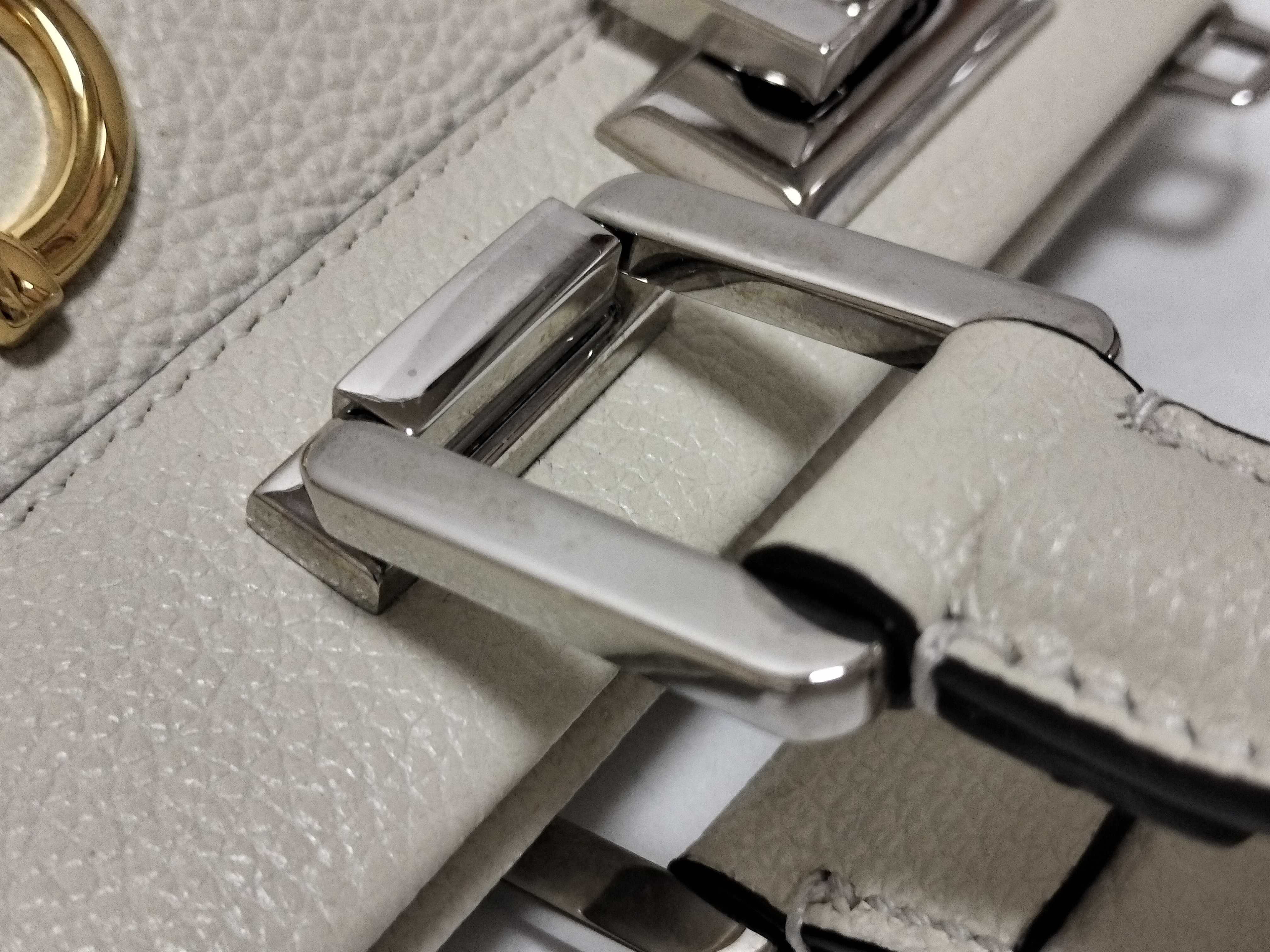 Zumi Leather 2-Way Handbag, White, 569712 (Handbag) — view 5