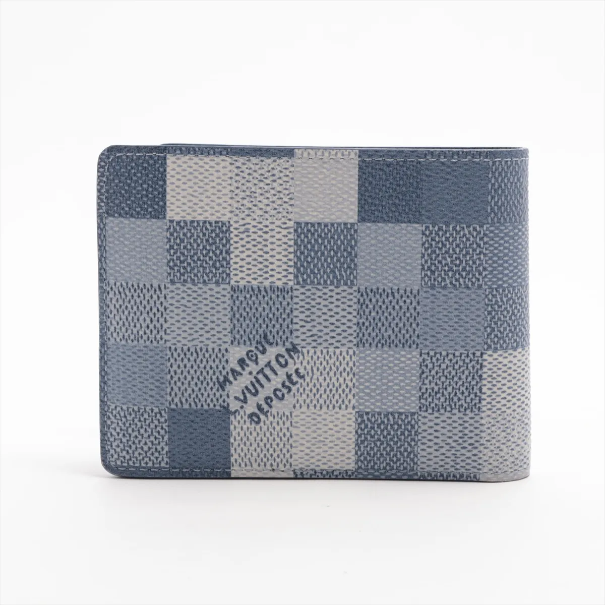 Damier Portefeuille Slender M28591 Blue Compact Wallet (RFID detected) — view 2