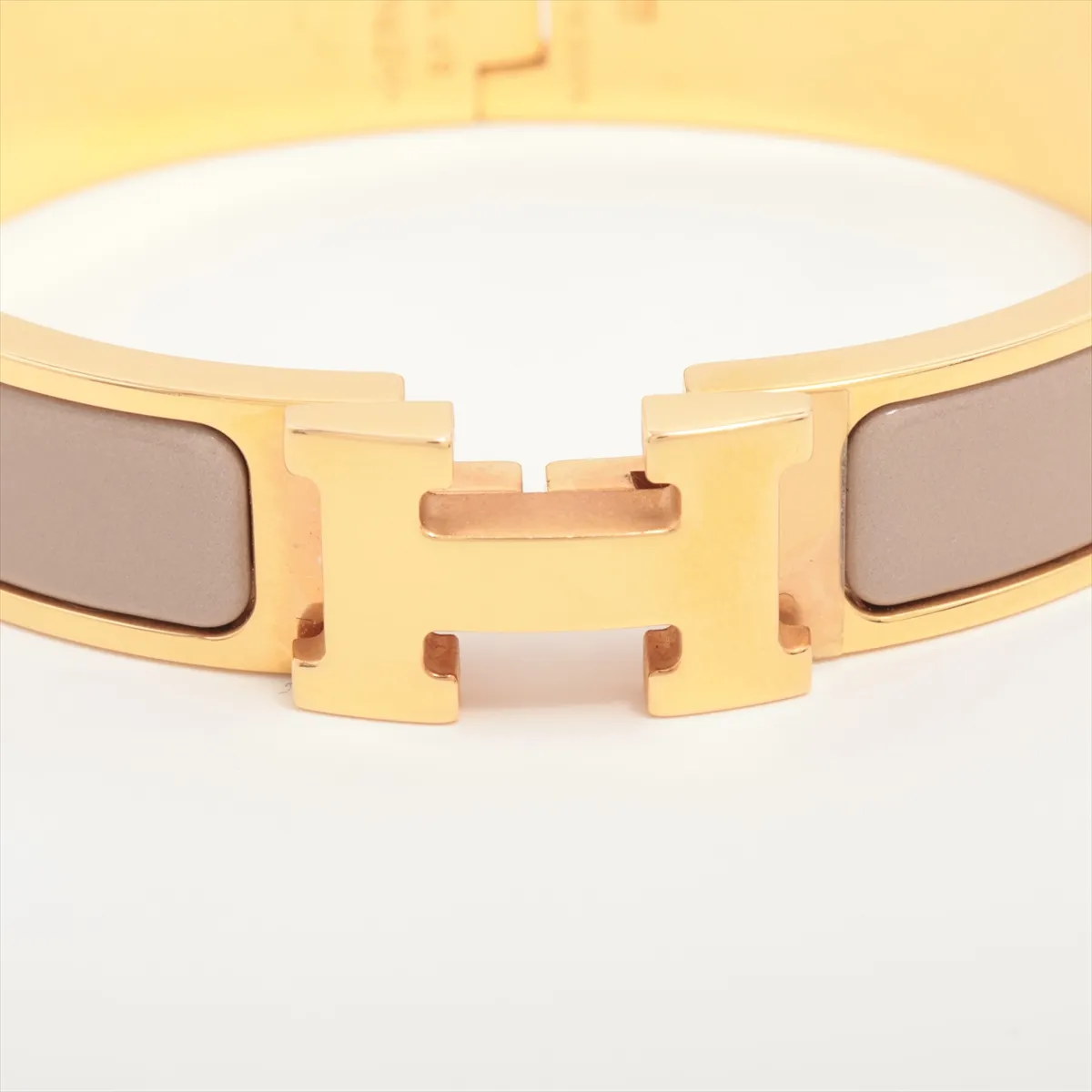 Click H Fan SP1222 Bangle GP Gold x Marron Glacé. Shows signs of wear including — view 3
