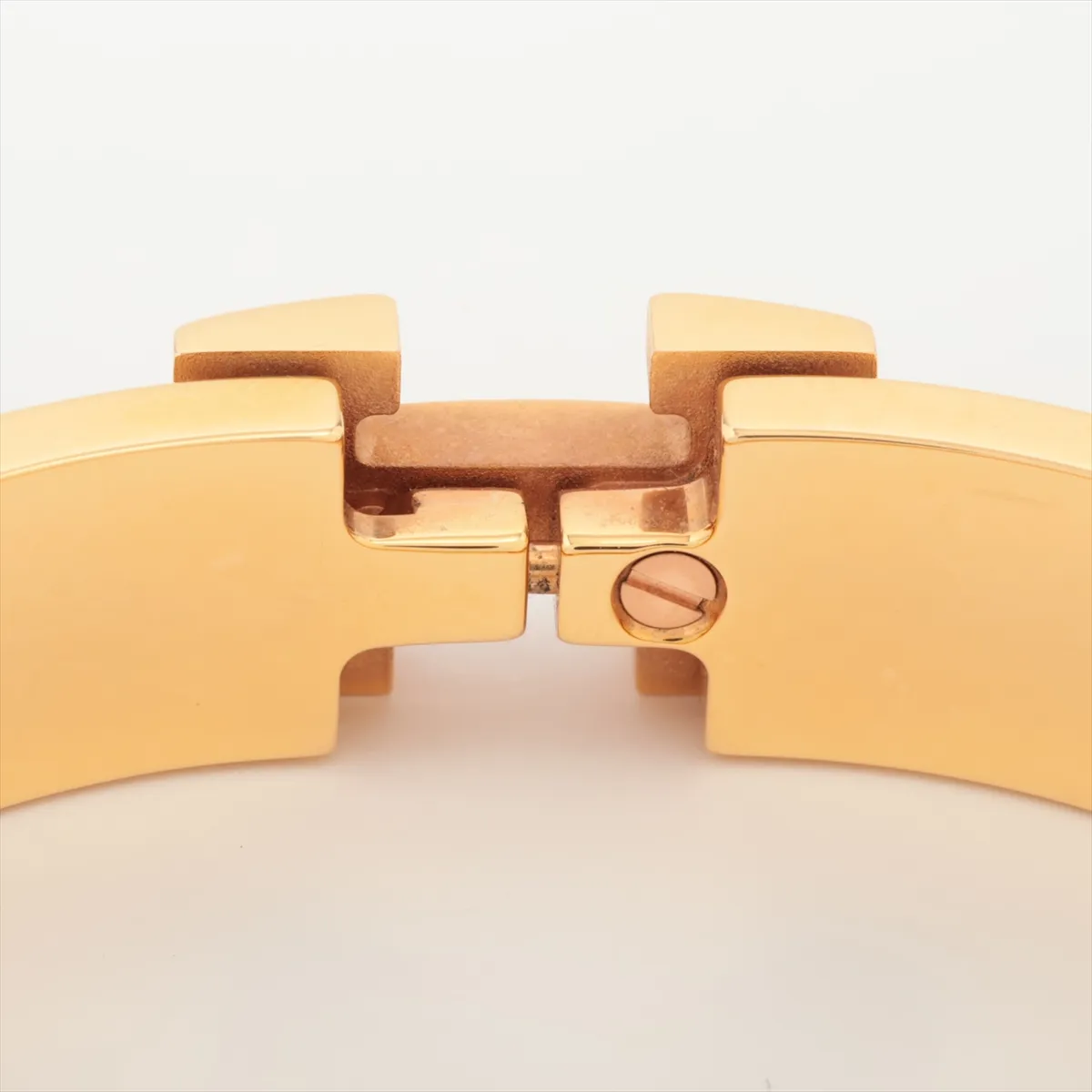 Click H Fan SP1222 Bangle GP Gold x Marron Glacé. Shows signs of wear including — view 4