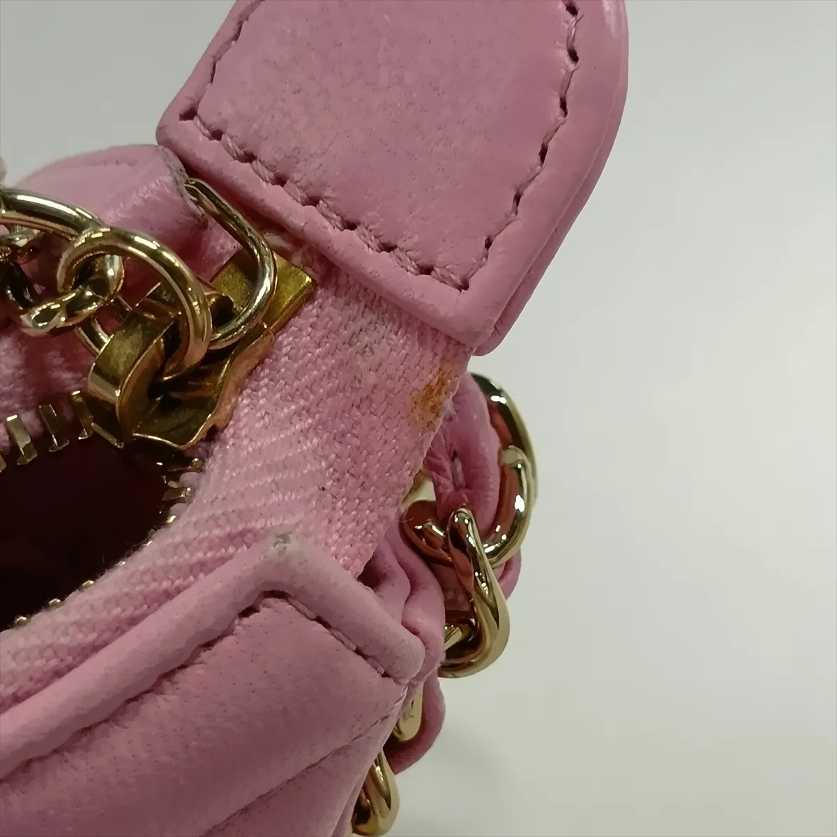 Matelassé Lambskin Chain Shoulder Bag Hobo, Pink with Gold Hardware, GAX74T30, Random Plate, AS3917 — view 8