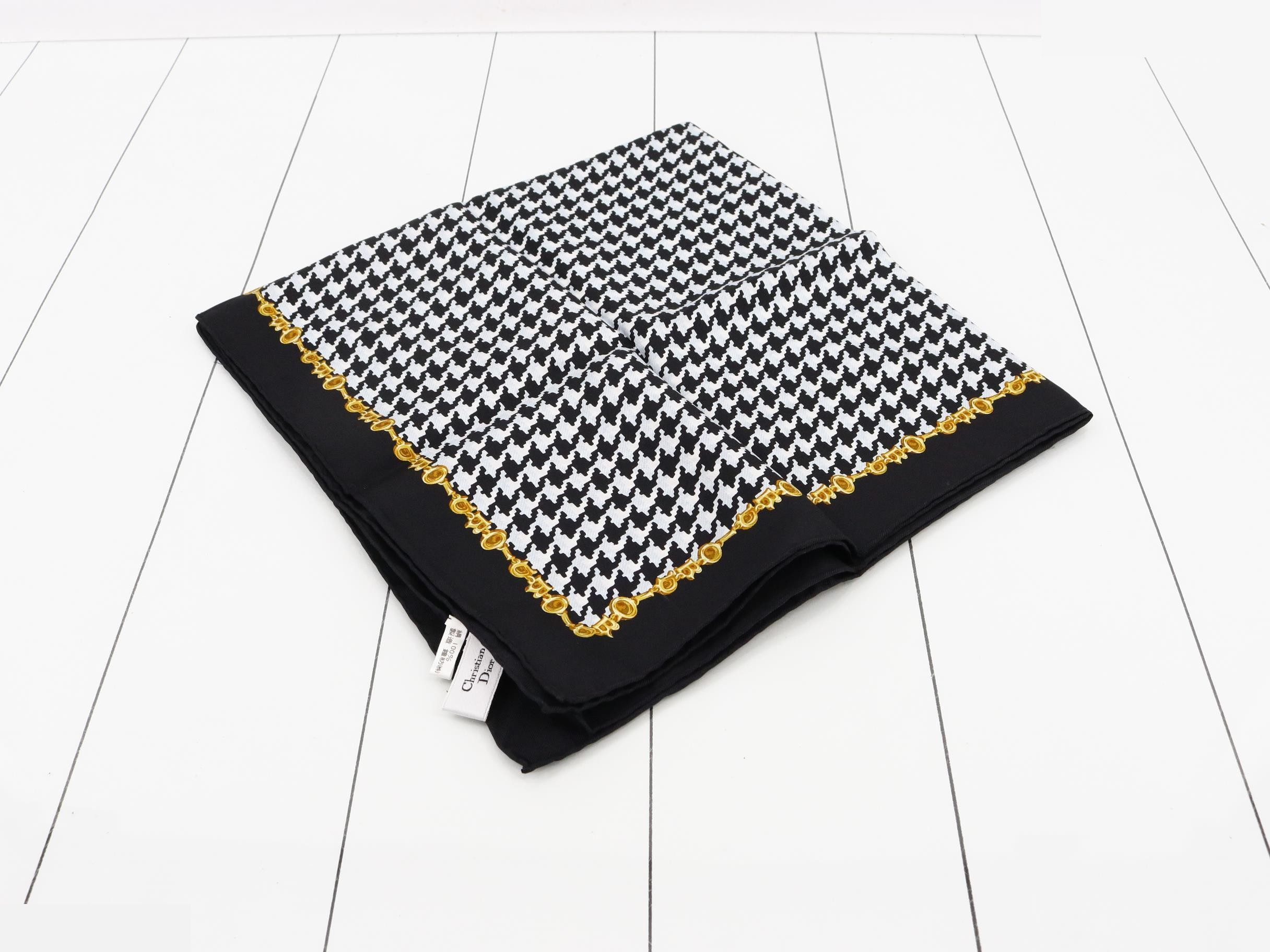 houndstooth pattern scarf, silk — view 2