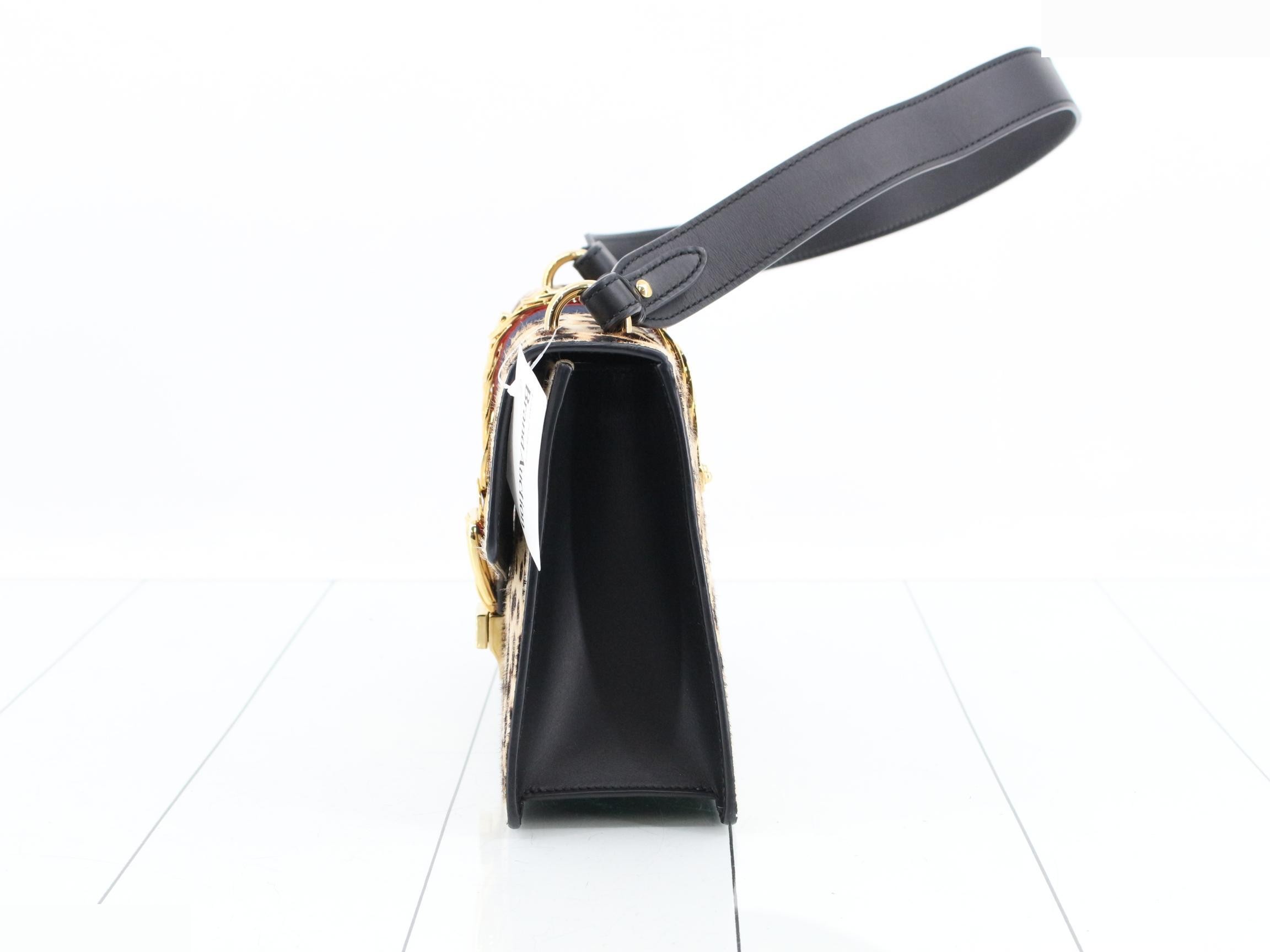 Sylvie Leopard Sherry Line Calfskin Small Shoulder Bag — view 3