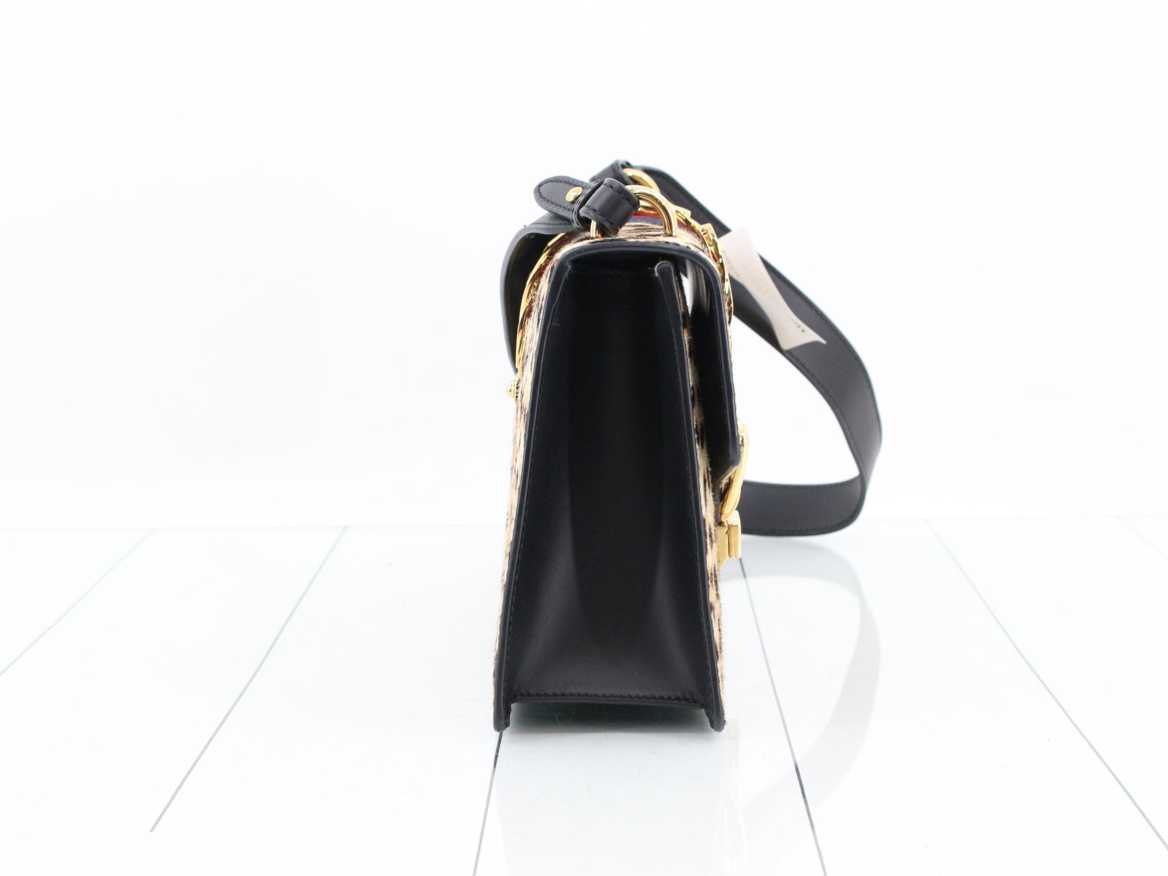 Sylvie Leopard Sherry Line Calfskin Small Shoulder Bag — view 4