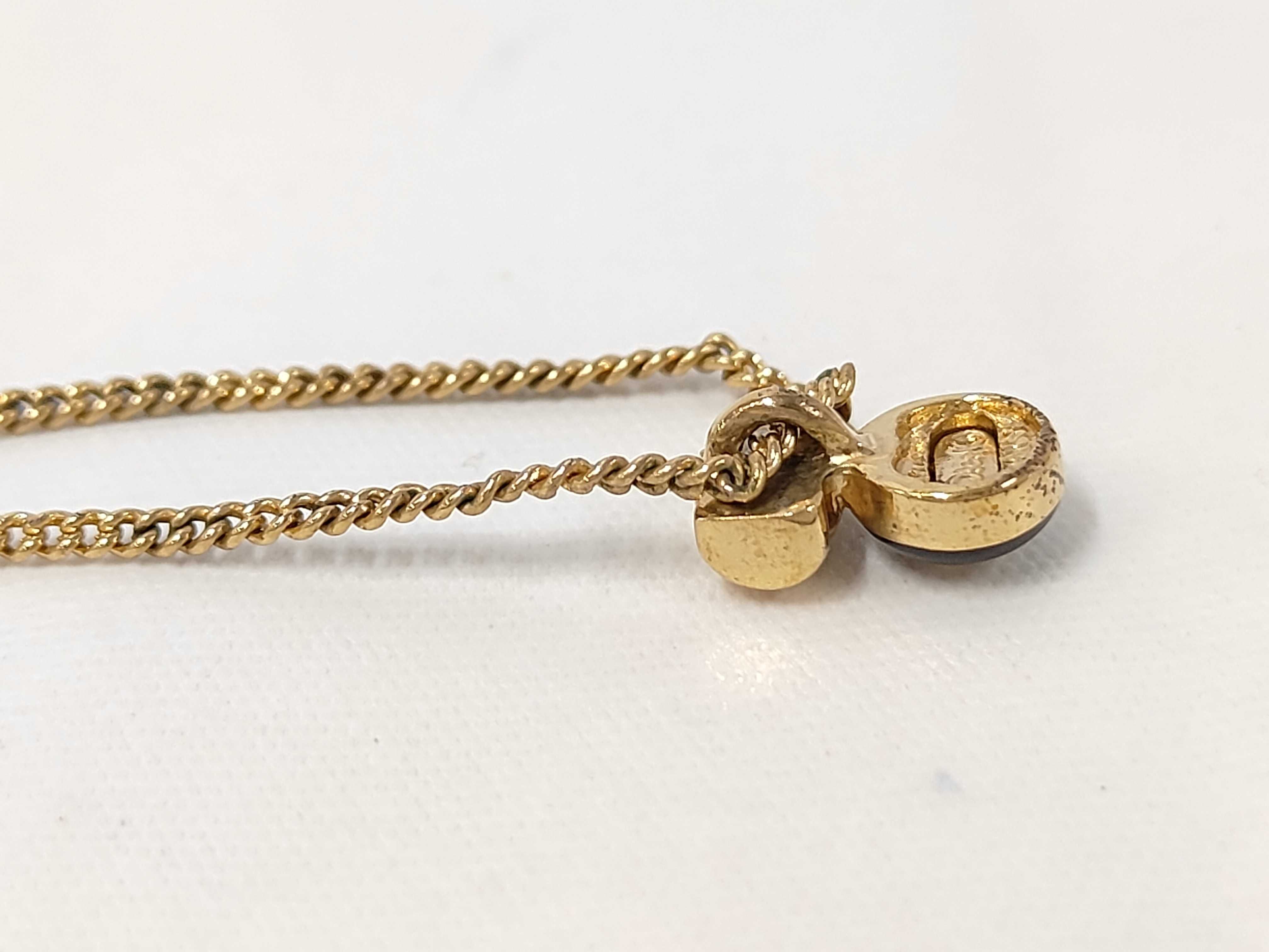 Rhinestone Circle Black Gold Necklace — view 3