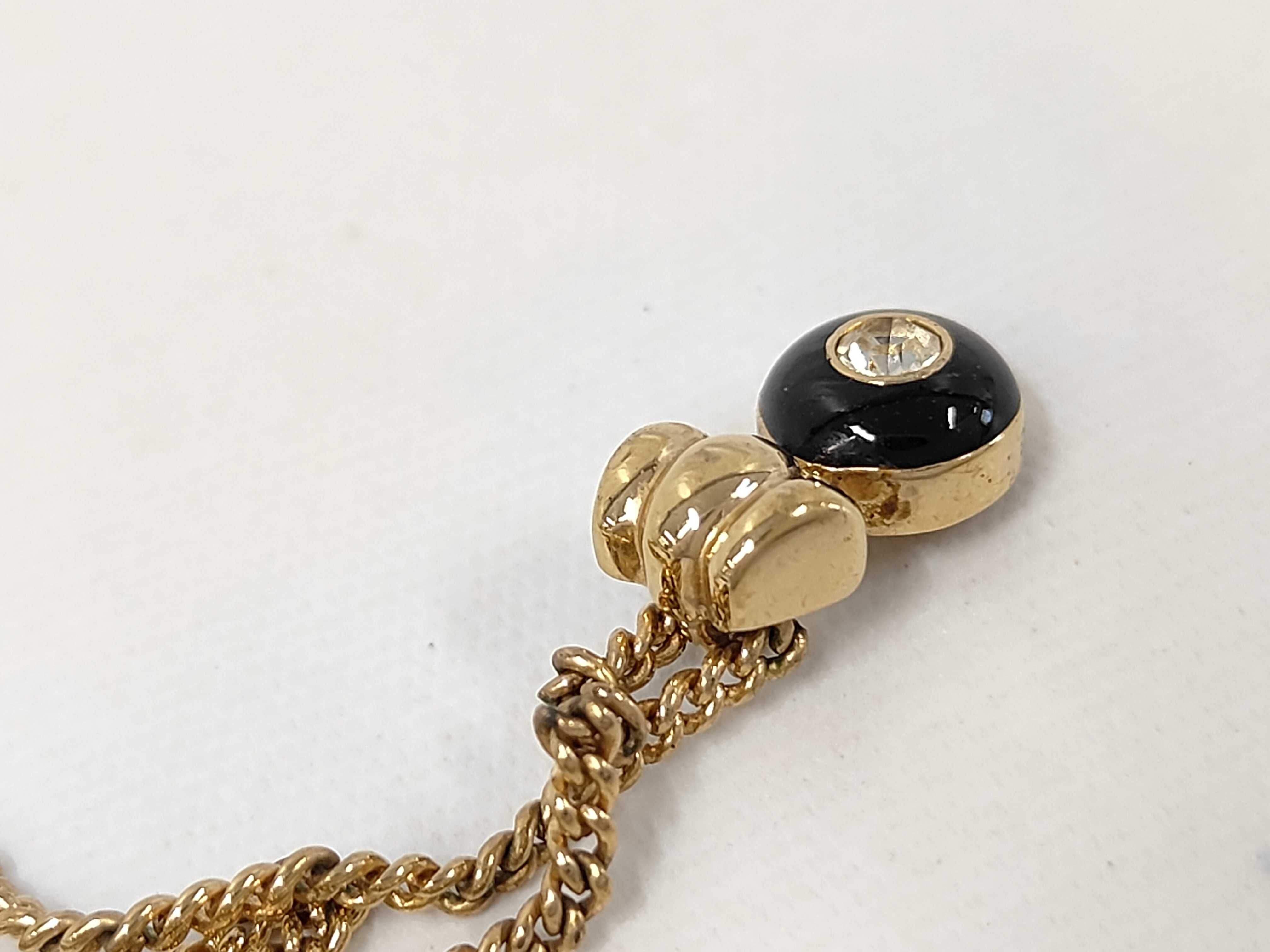 Rhinestone Circle Black Gold Necklace — view 7